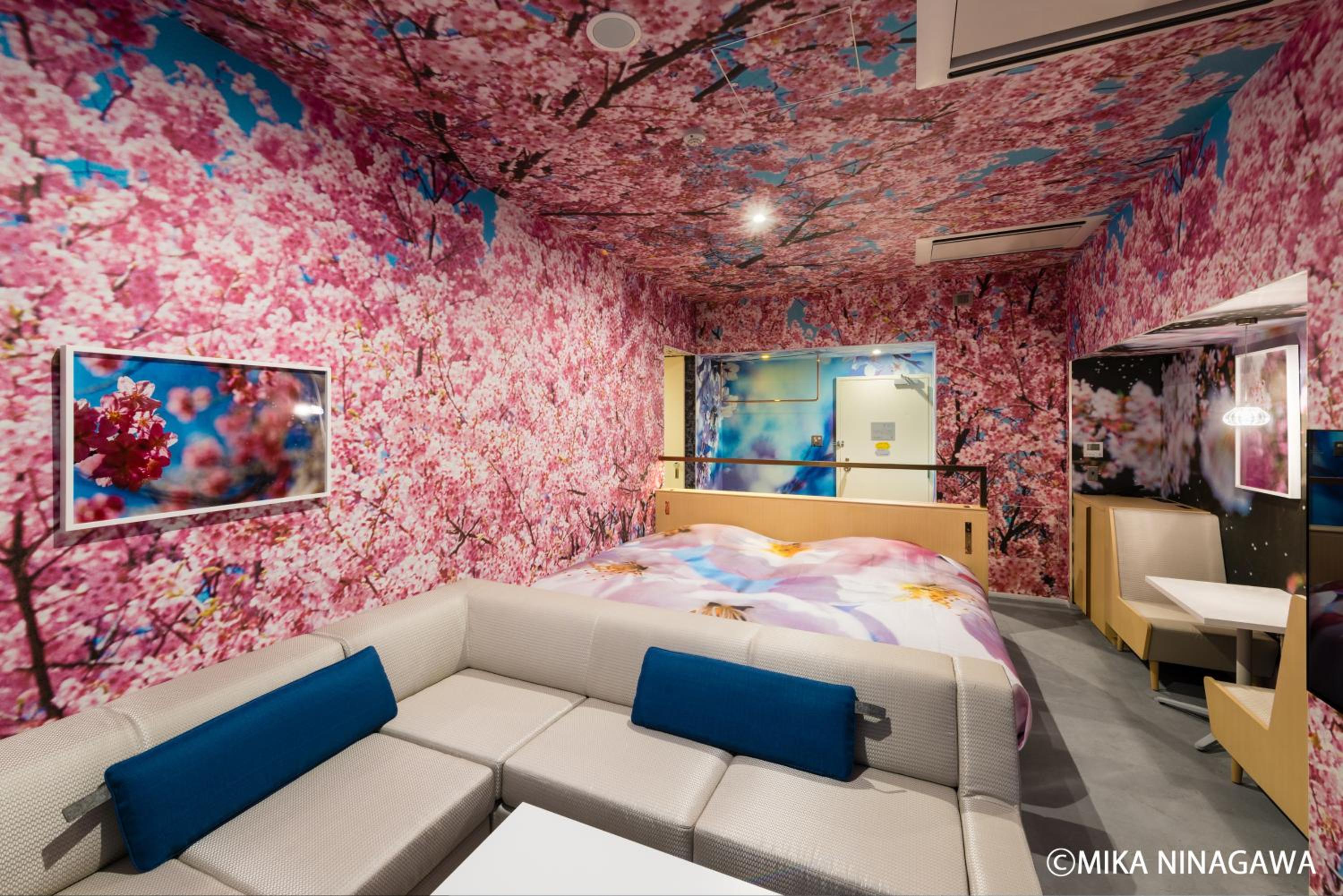 Photographer and Film Director Mika Ninagawa Twin Room with Cypress Wood Bathtub