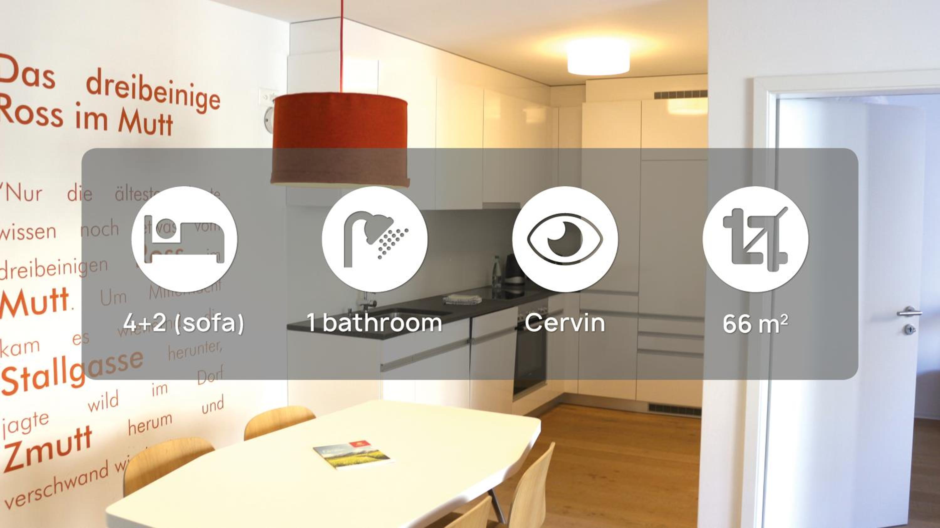 Apartment with Matterhorn view and balcony: 217 ft²/710 ft²