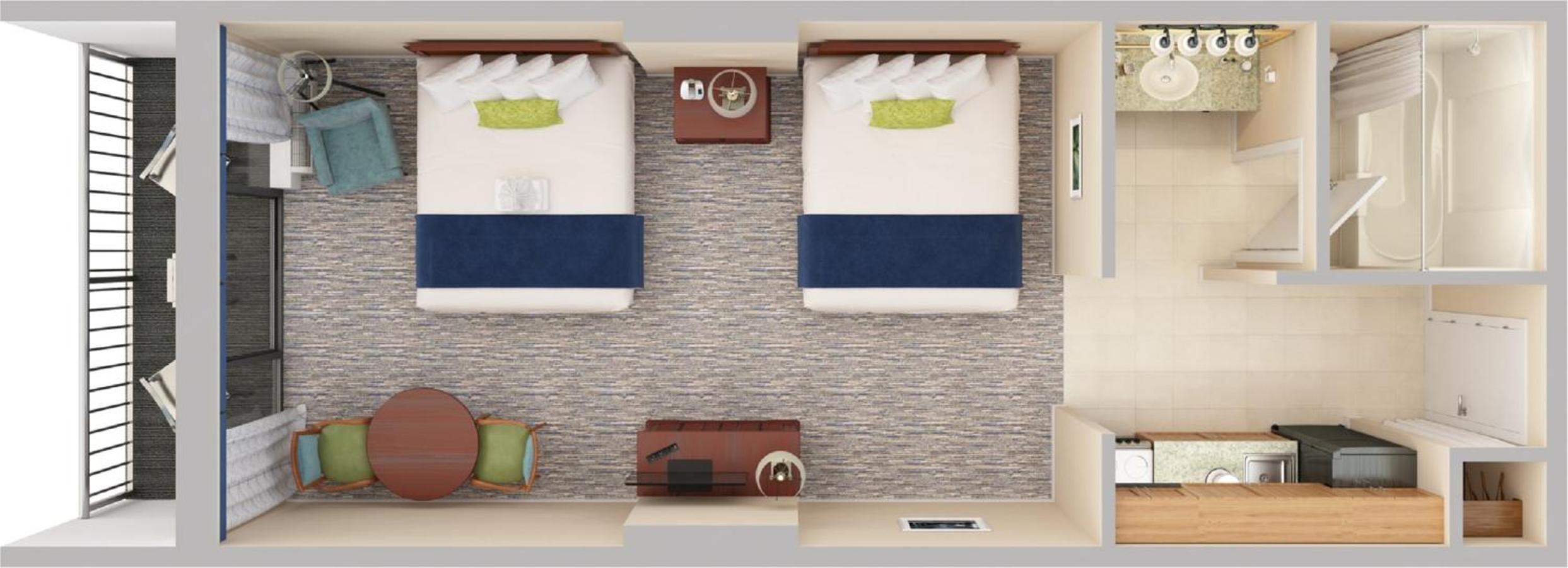 Tower Oceanfront Efficiency -  2 Queen Beds with Kitchen