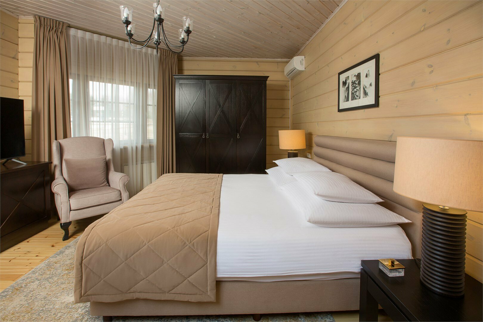 Шале с двумя спальнями и  финской сауной