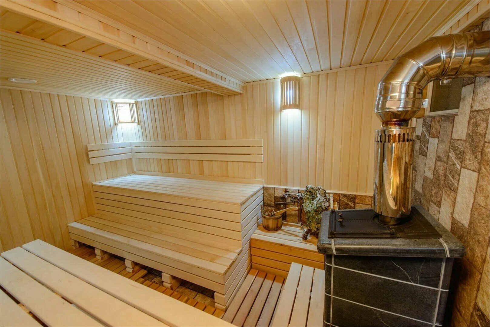 Вилла-СПА коттедж с баней и подогреваемой купелью