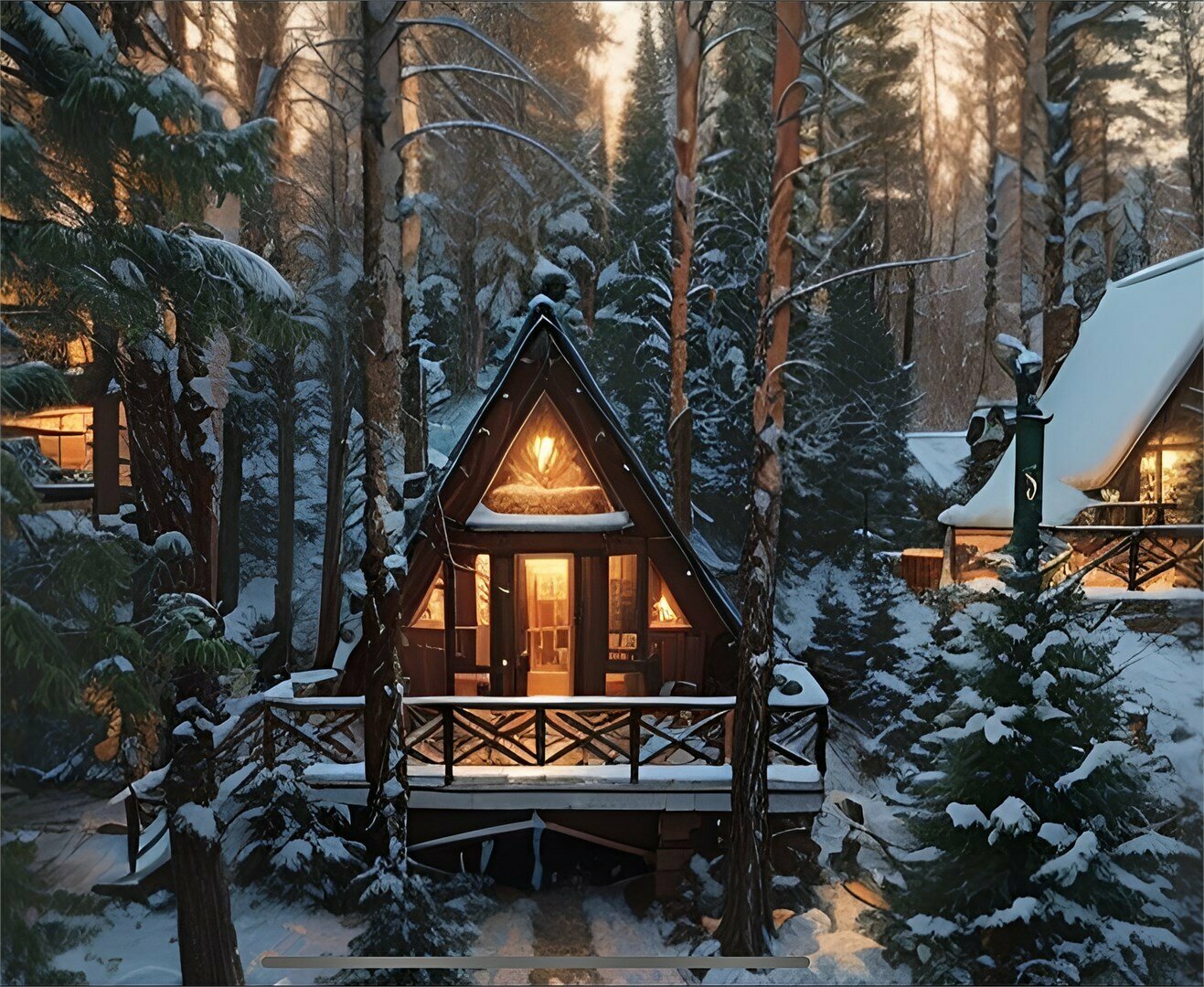 №5 | A-Frame с одной спальней и очагом на террасе