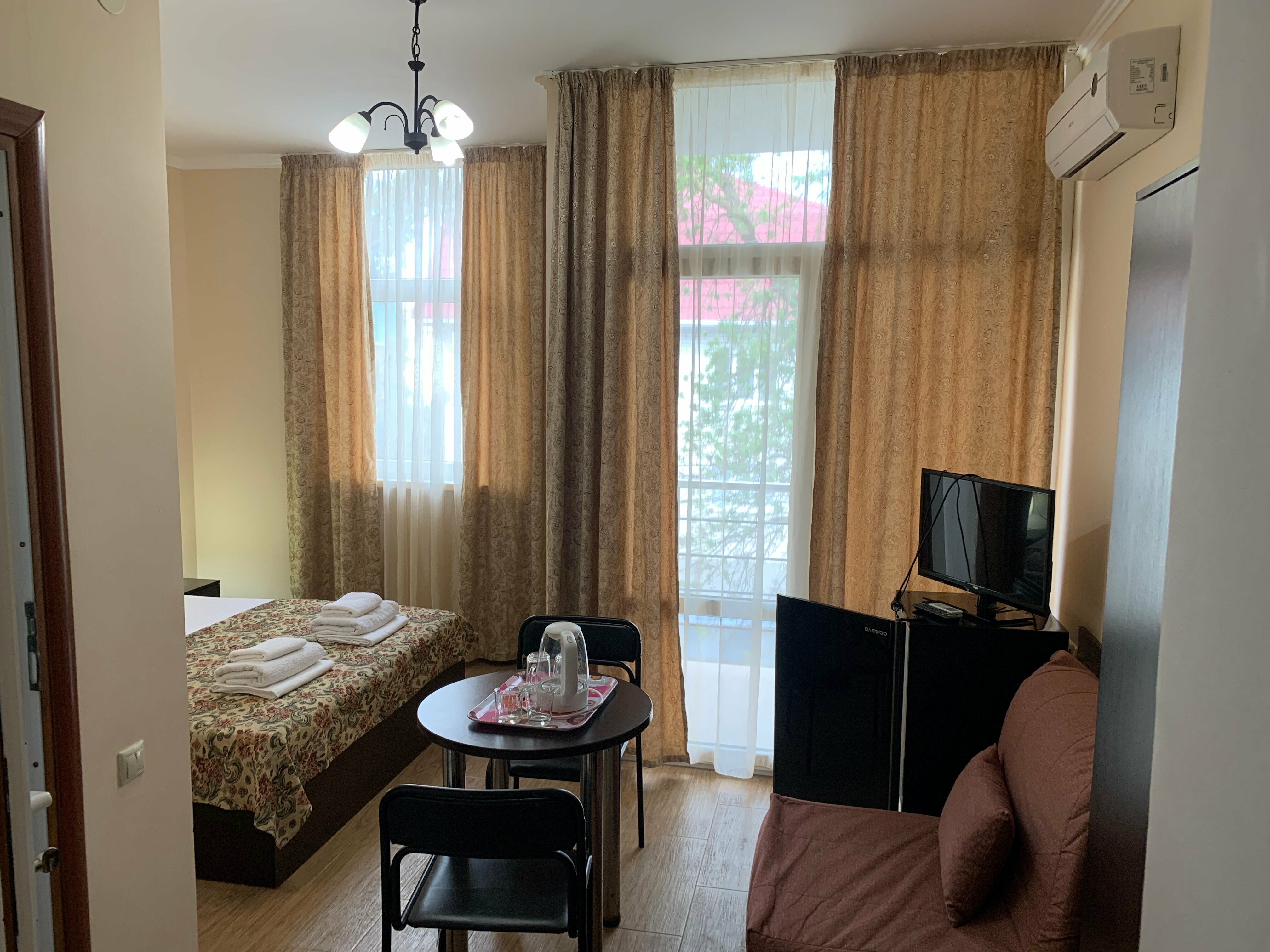 Двухместный номер с 1 кроватью и балконом