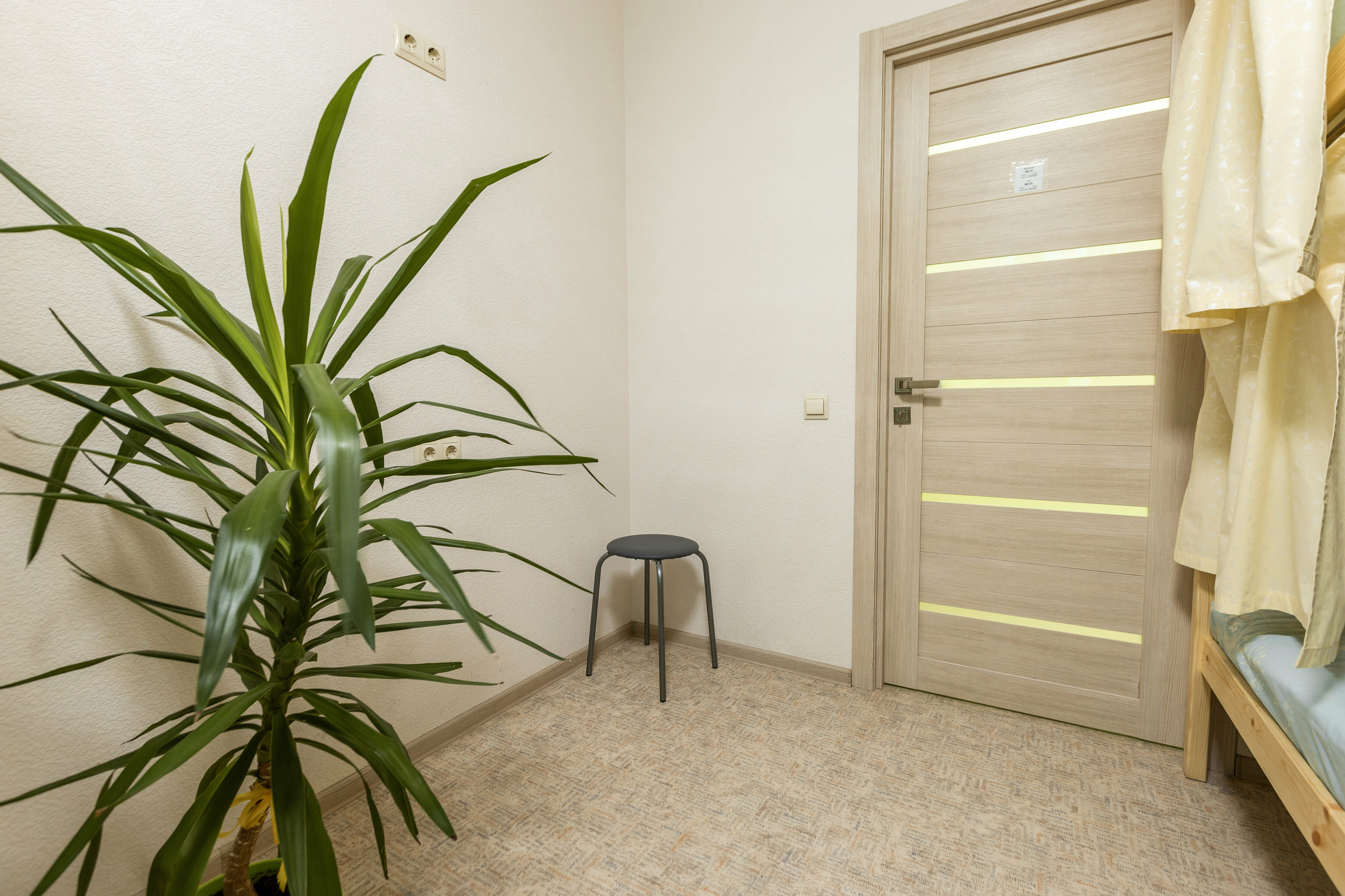 Спальное место на двухъярусной кровати в общем номере для мужчин и женщин