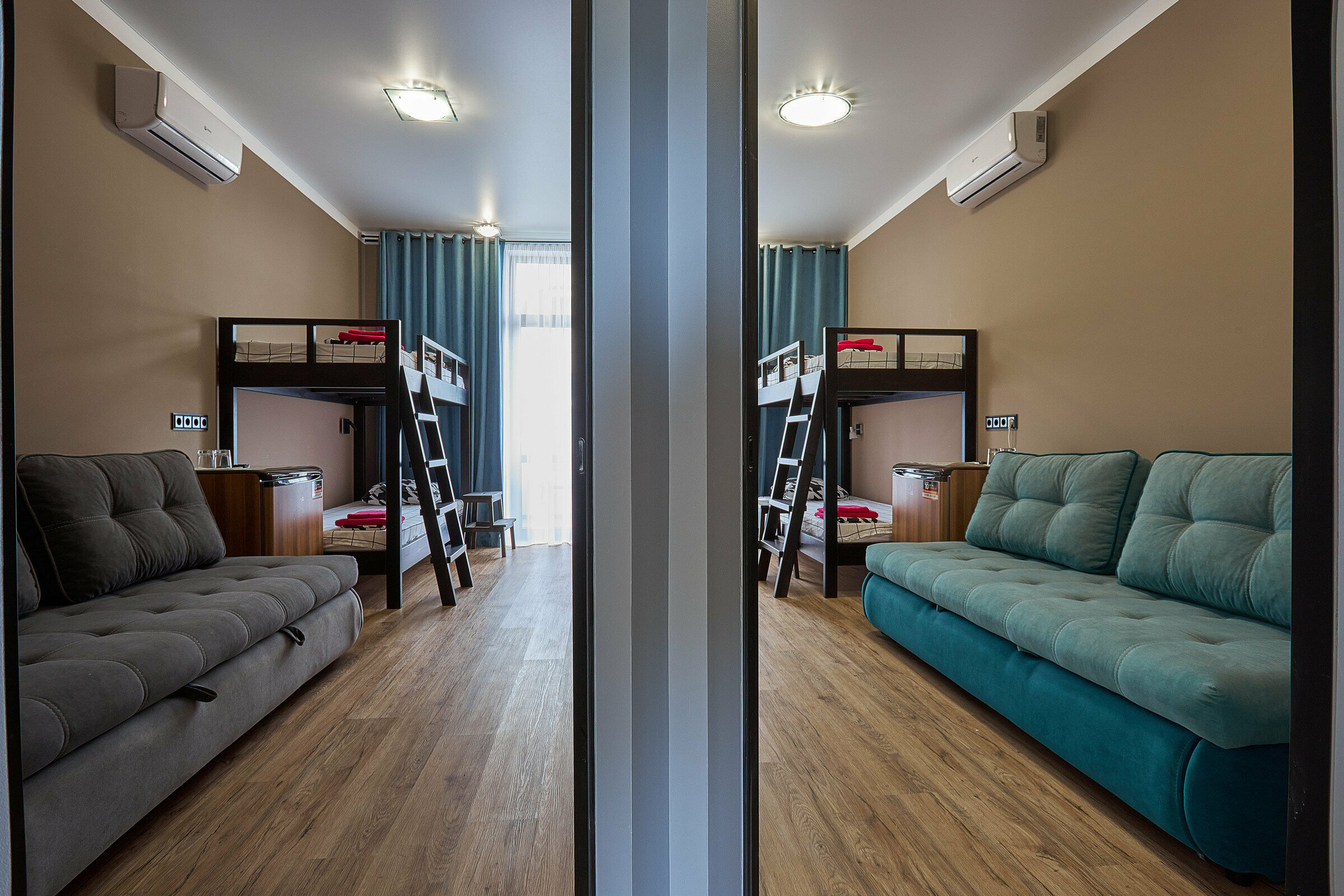 Двухкомнатный номер на первом этаже ( кухня общая)