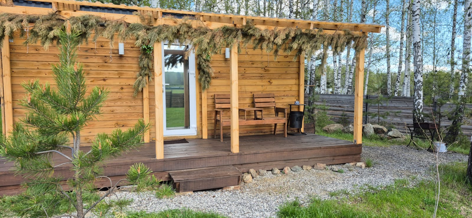 Эко домик с панорамным окном