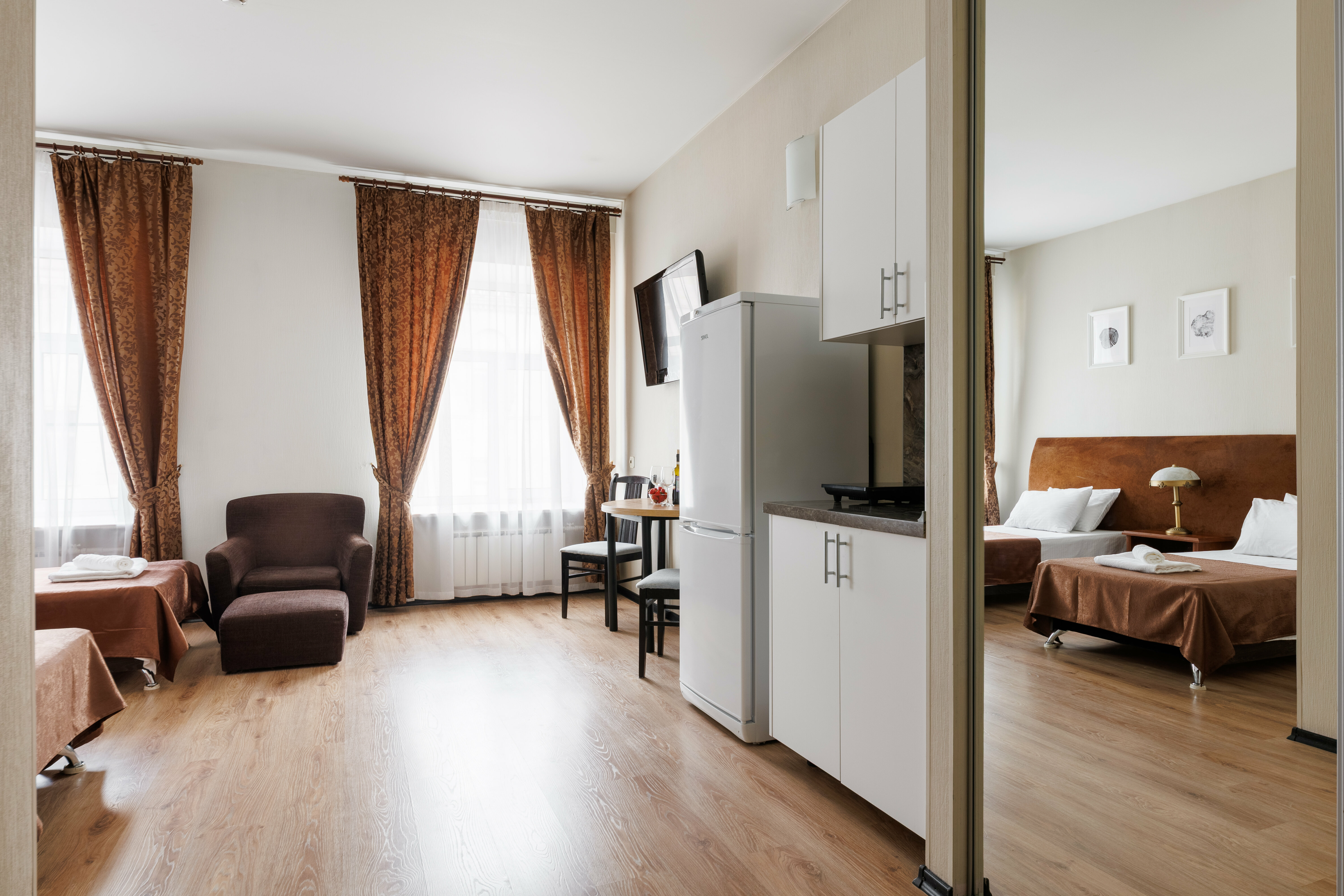 Меблированная комната формата «Расширенный+» с 2 кроватями