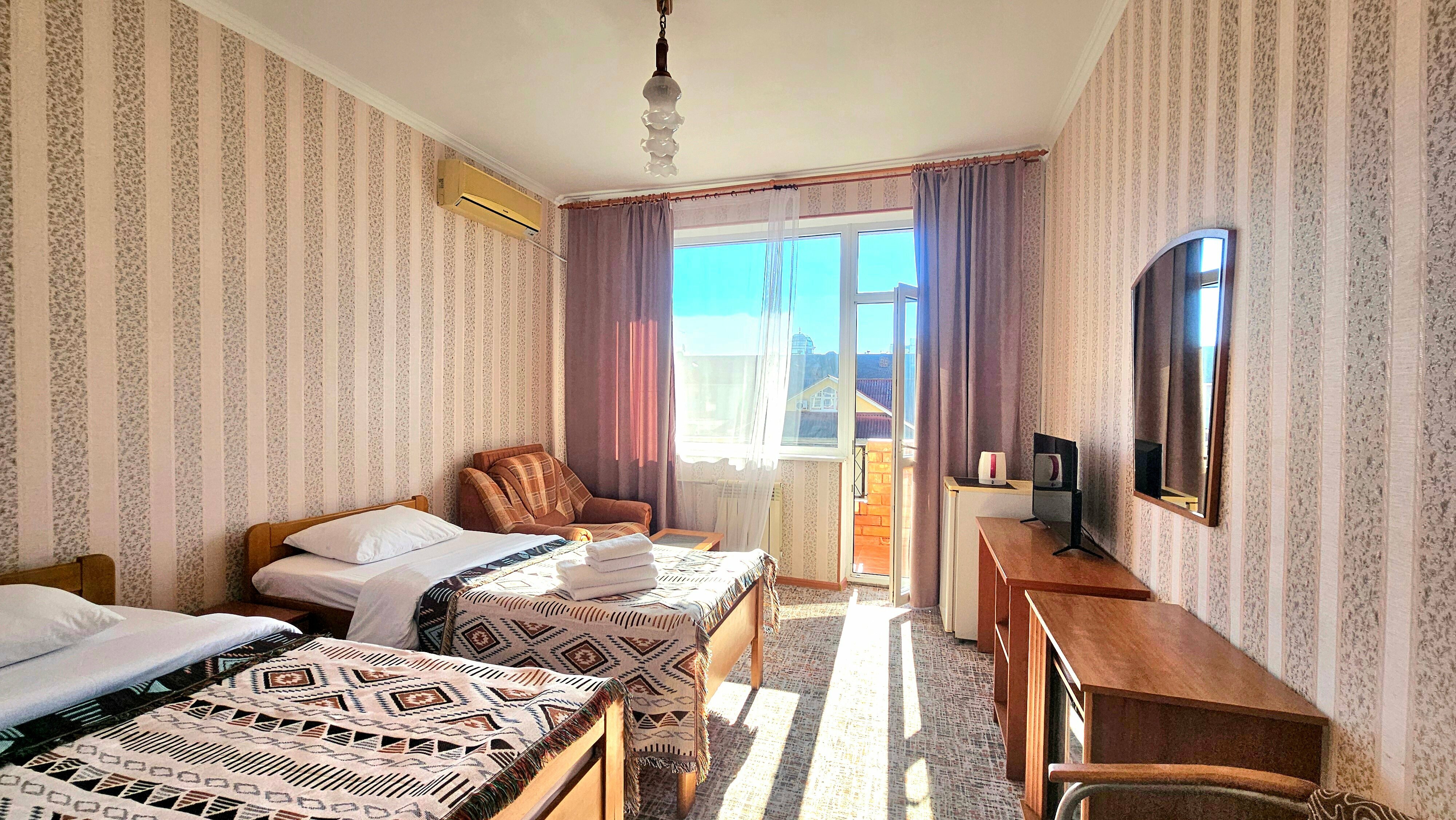 Двухместный номер с 2 отдельными кроватями, вид на море