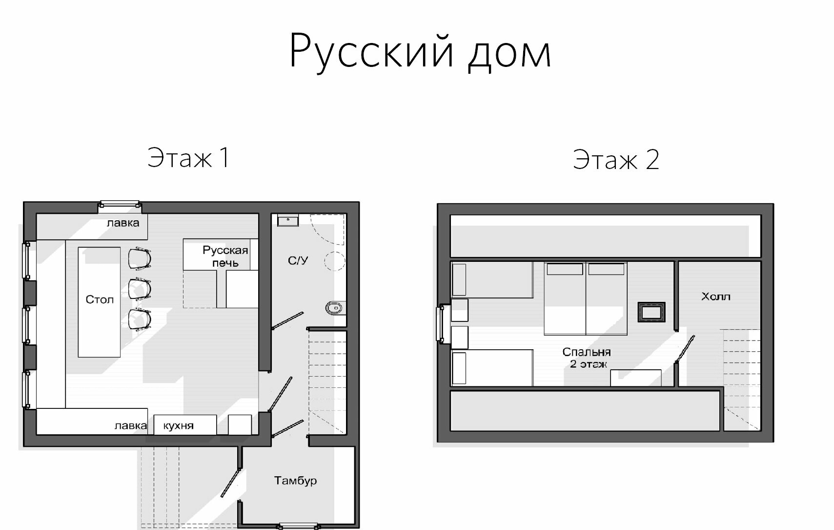 Русский дом с печью