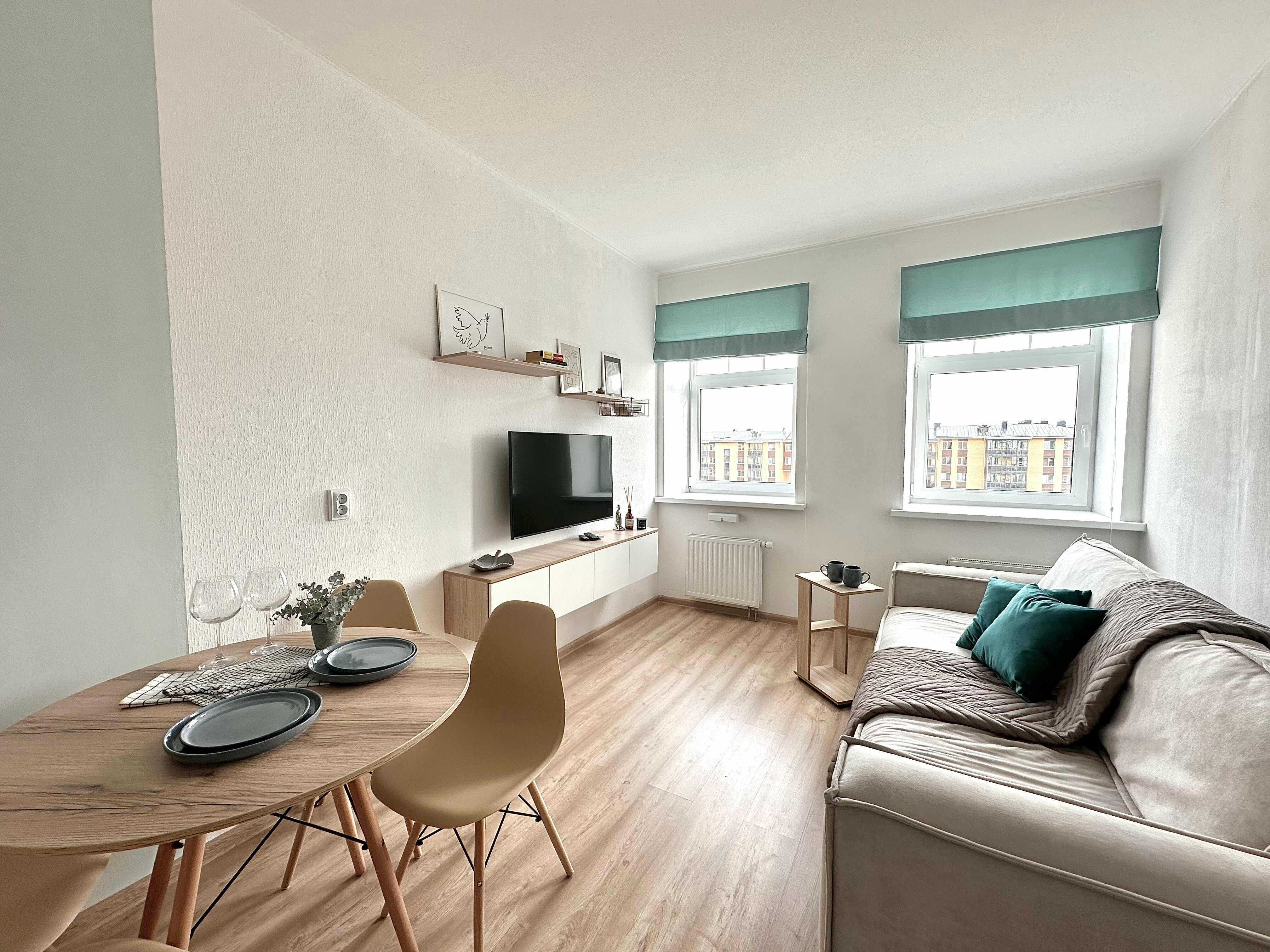 Апартаменты с 1 спальней и кухней-гостиной