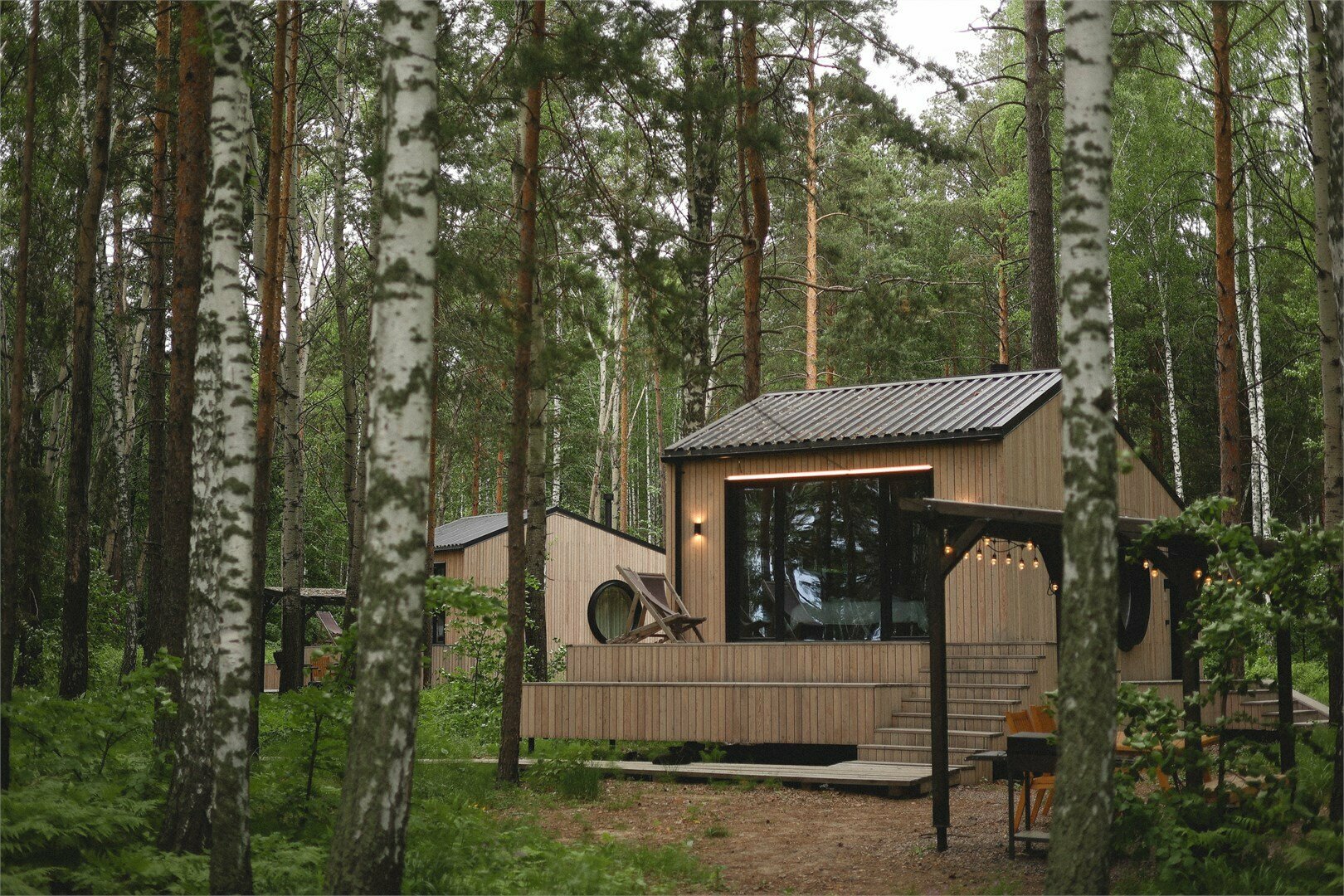 Малый дом с камином и проектором