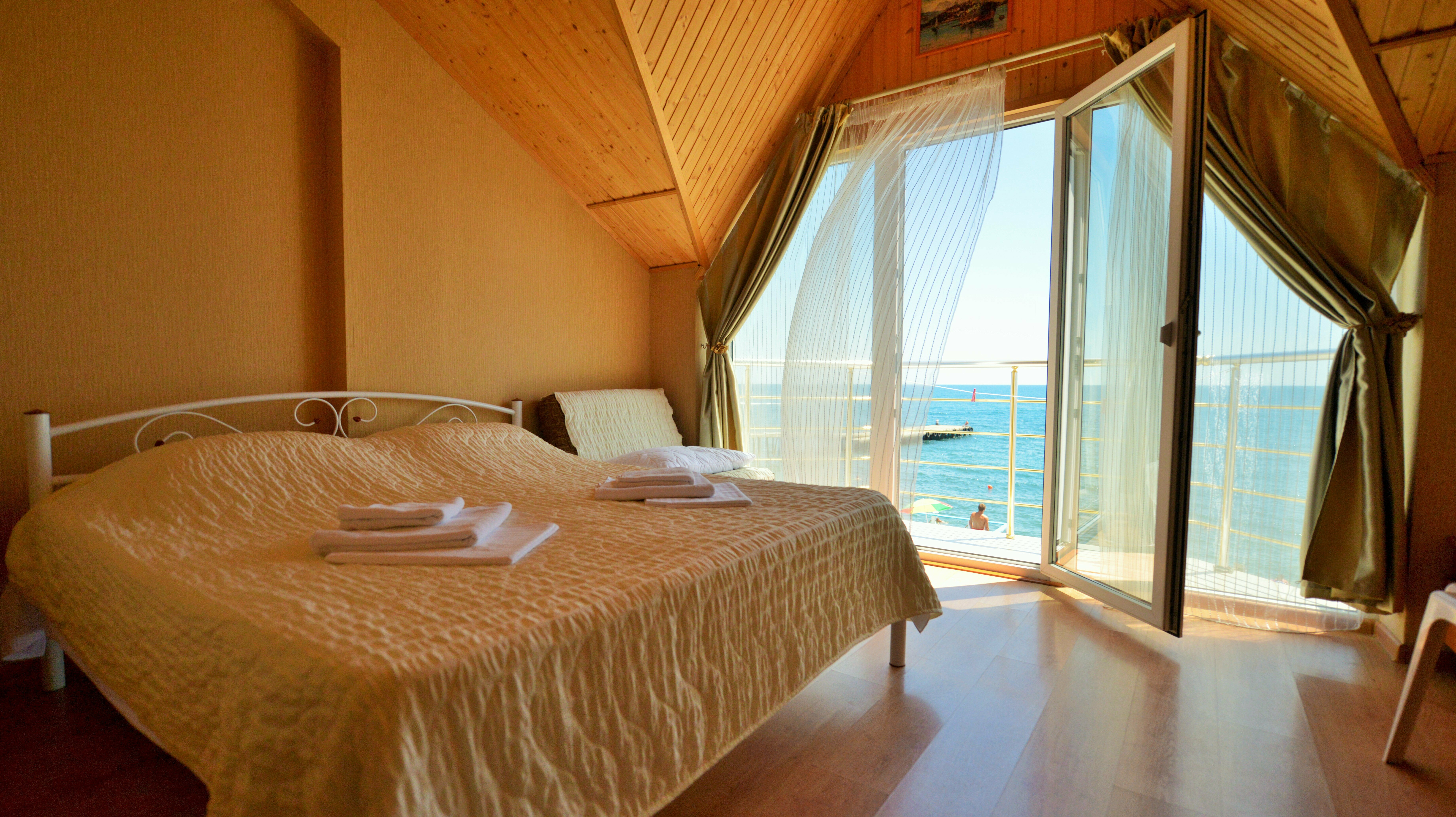 Двухместный с 1 кроватью, с балконом и видом на море