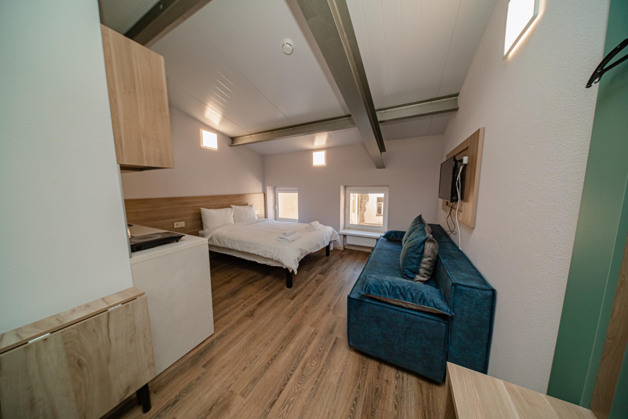 Апартаменты стандарт с 1 двуспальной кроватью