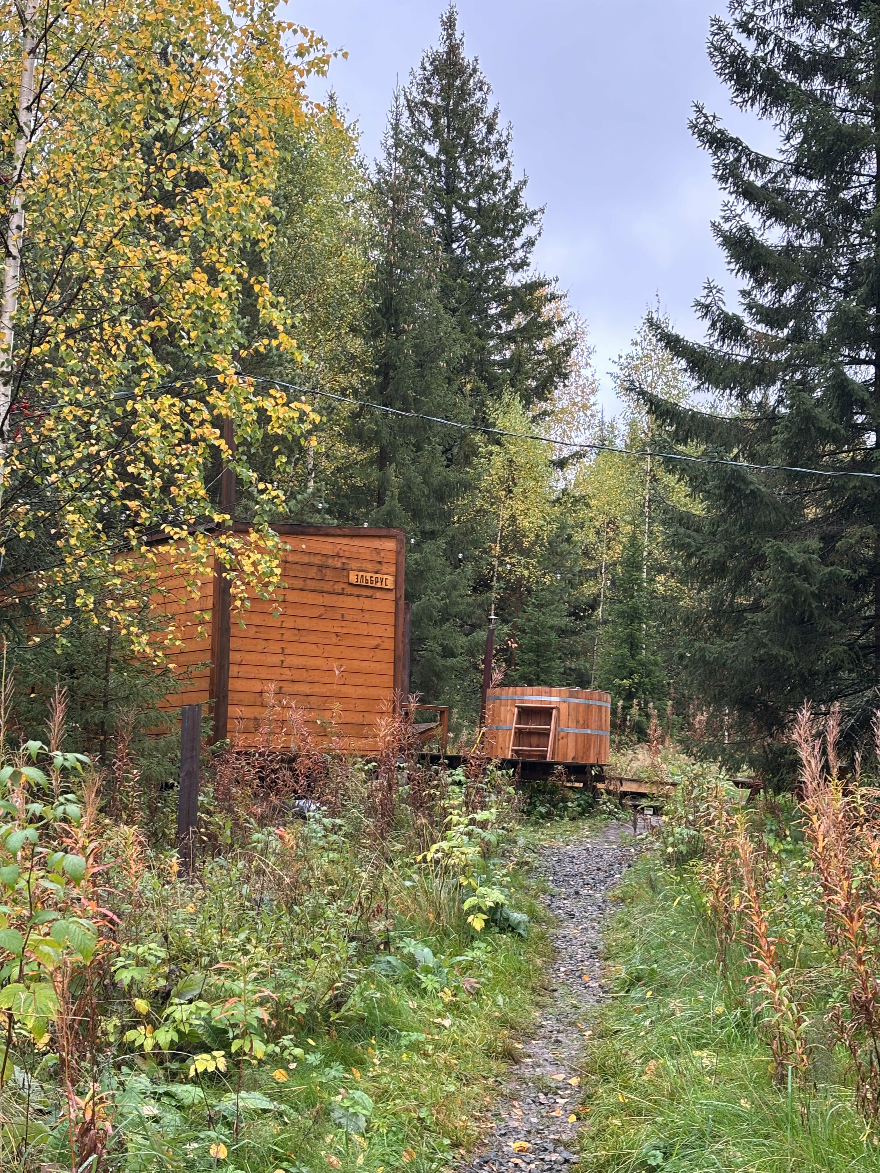 СЕМЕЙНЫЙ ДОМИК С ОТДЕЛЬНОЙ СПАЛЬНЕЙ (Эльбрус) с большой купелью (платно)