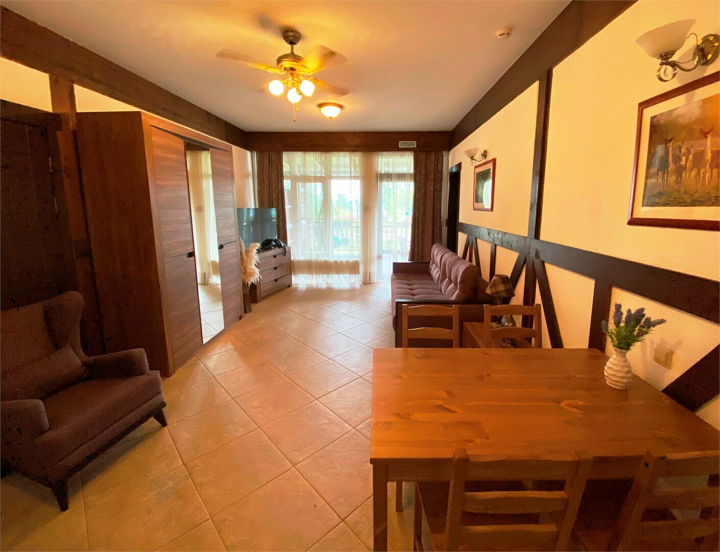 Апартаменты-шале с 2 спальнями с террасой