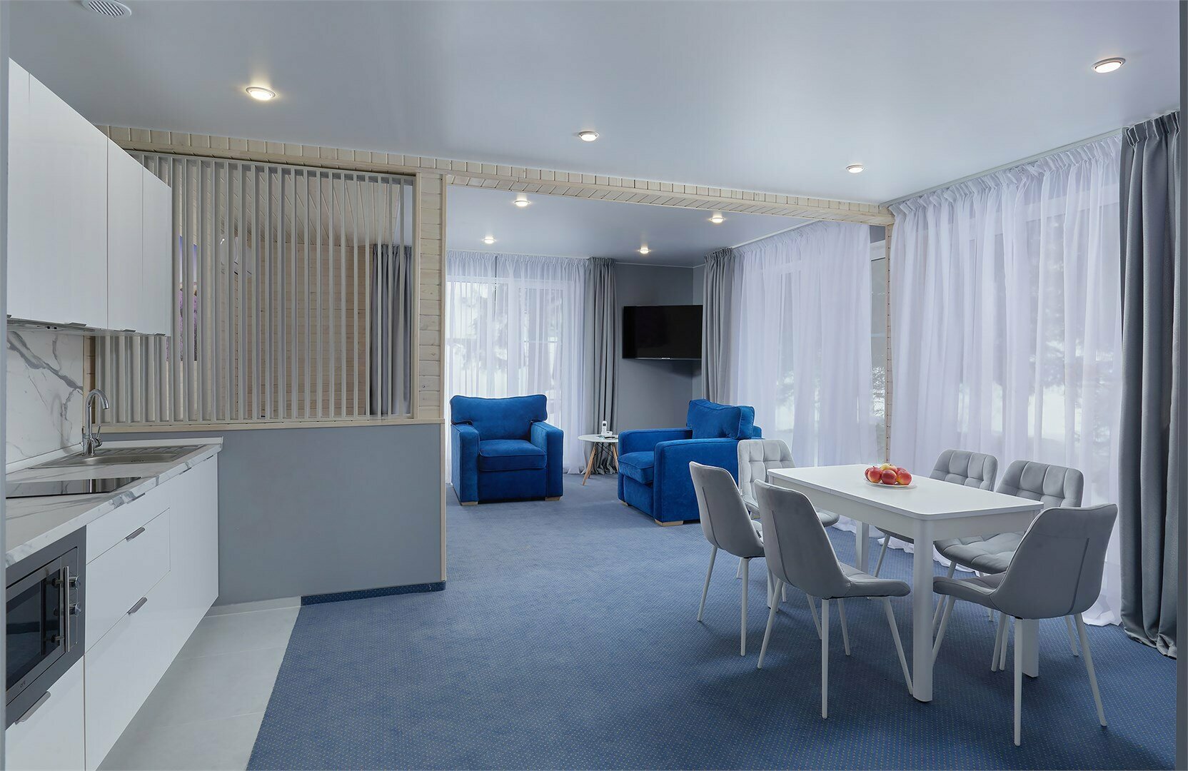 Дуплекс с двумя спальнями и кухней