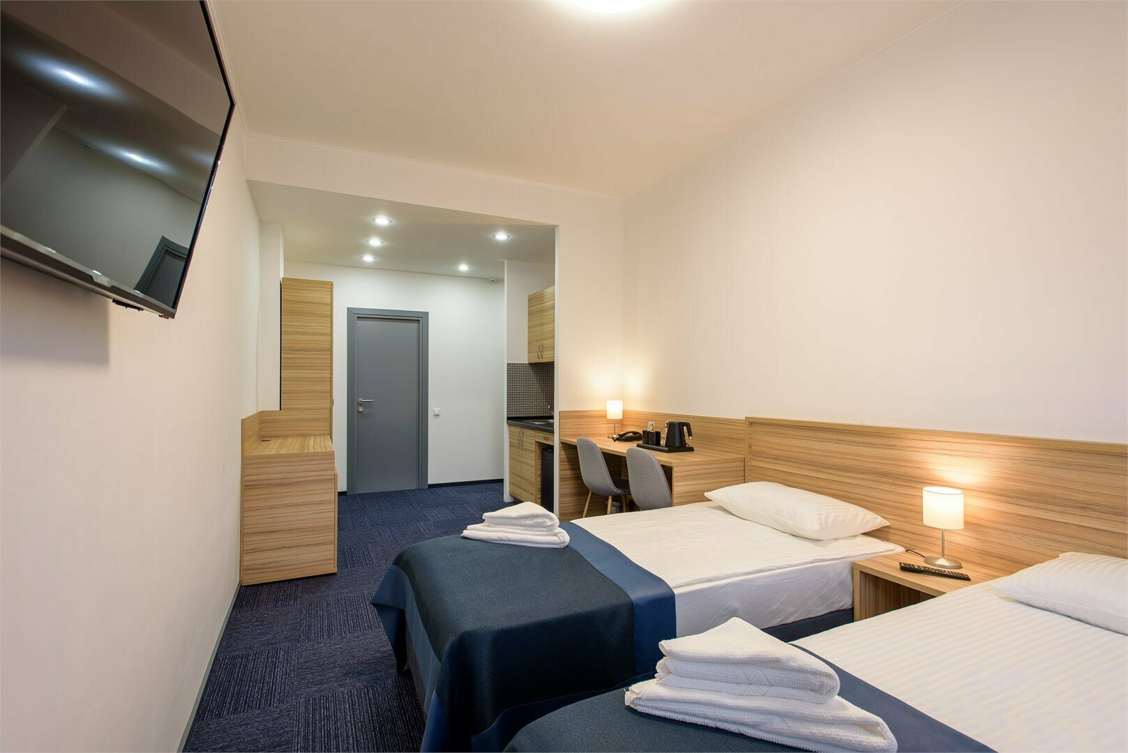 Двухместный номер с кухней  и односпальными кроватями c завтраком и Wi-Fi