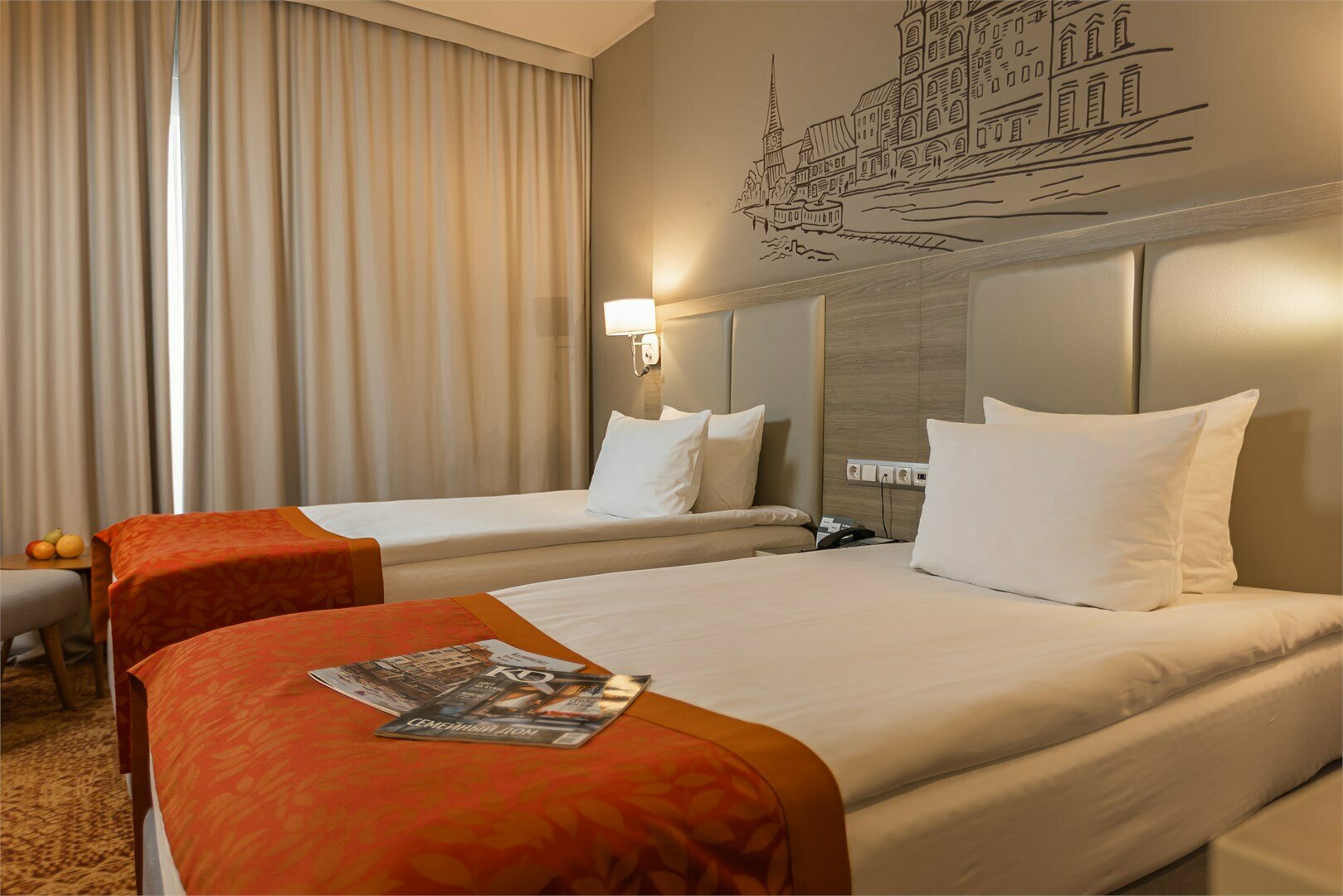 Стандартный номер с видом на реку и 2 отдельными кроватями