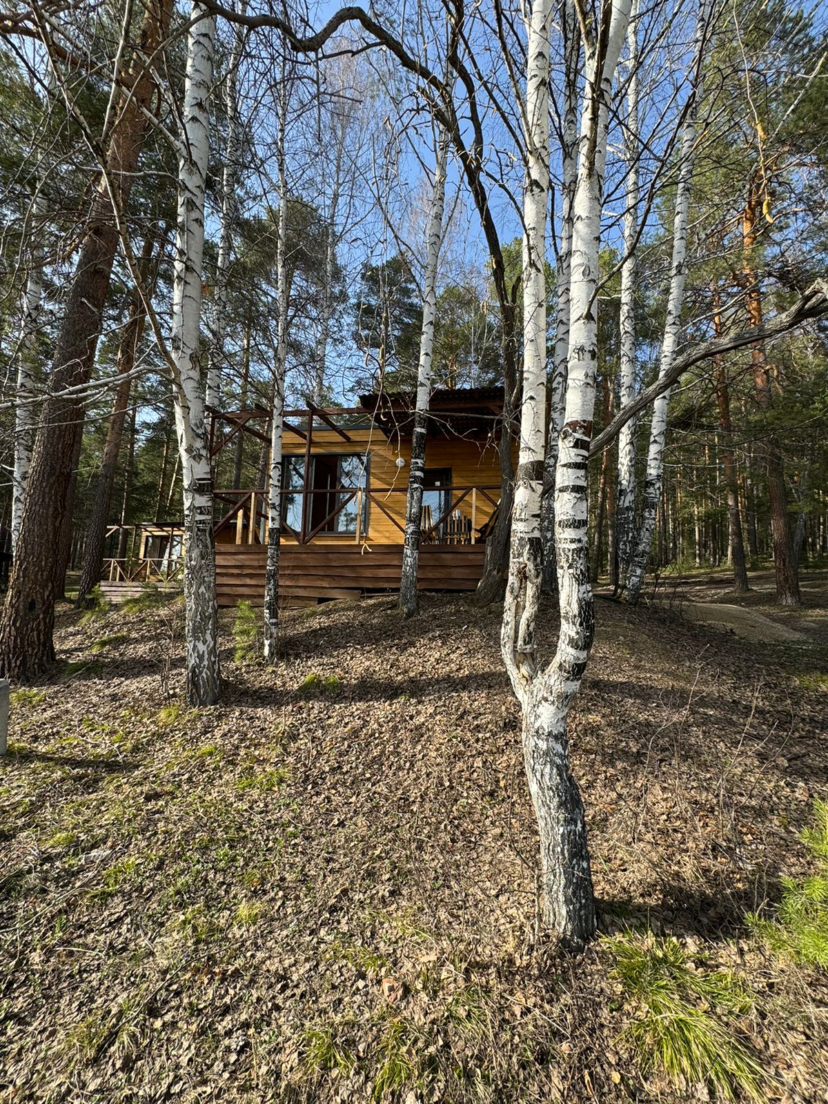 Домик 1 (двухместный номер с 1 кроватью с видом на озеро)