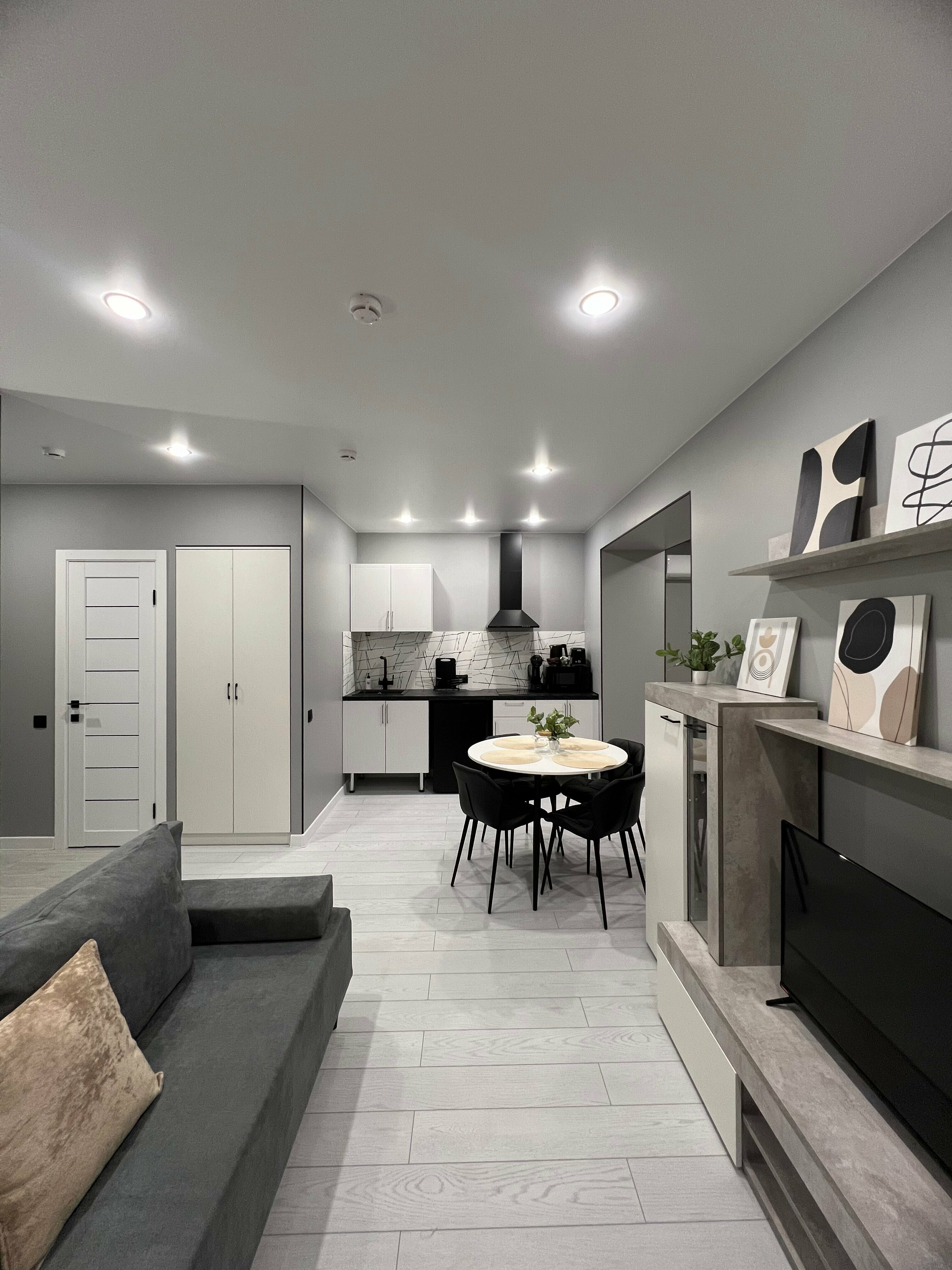 Семейный апартамент "Беж" с кухней и стирально-сушильной машиной