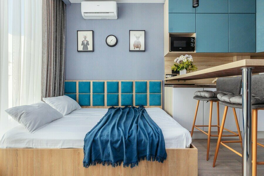 Апартаменты студия для двоих с барной стойкой