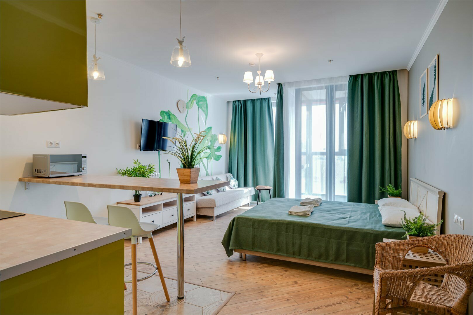 Улучшенный двухместный номер с кухней и с 1 кроватью