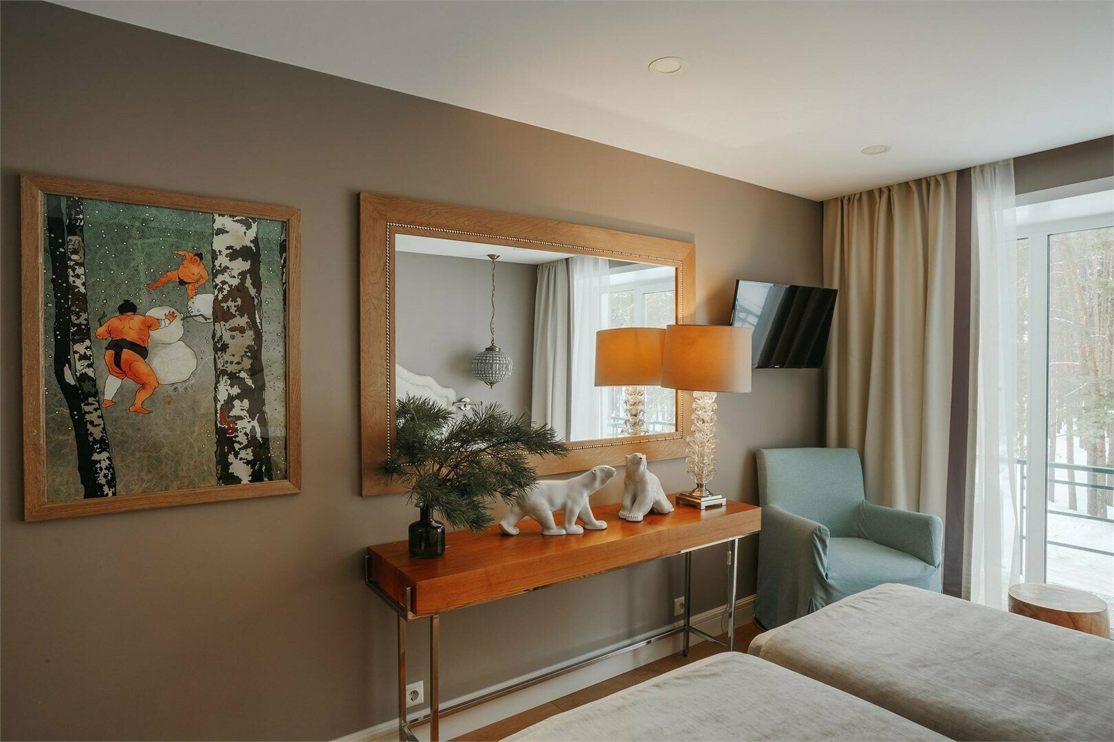 Двухместный номер с 1 кроватью или 2 отдельными кроватями, вид на сад