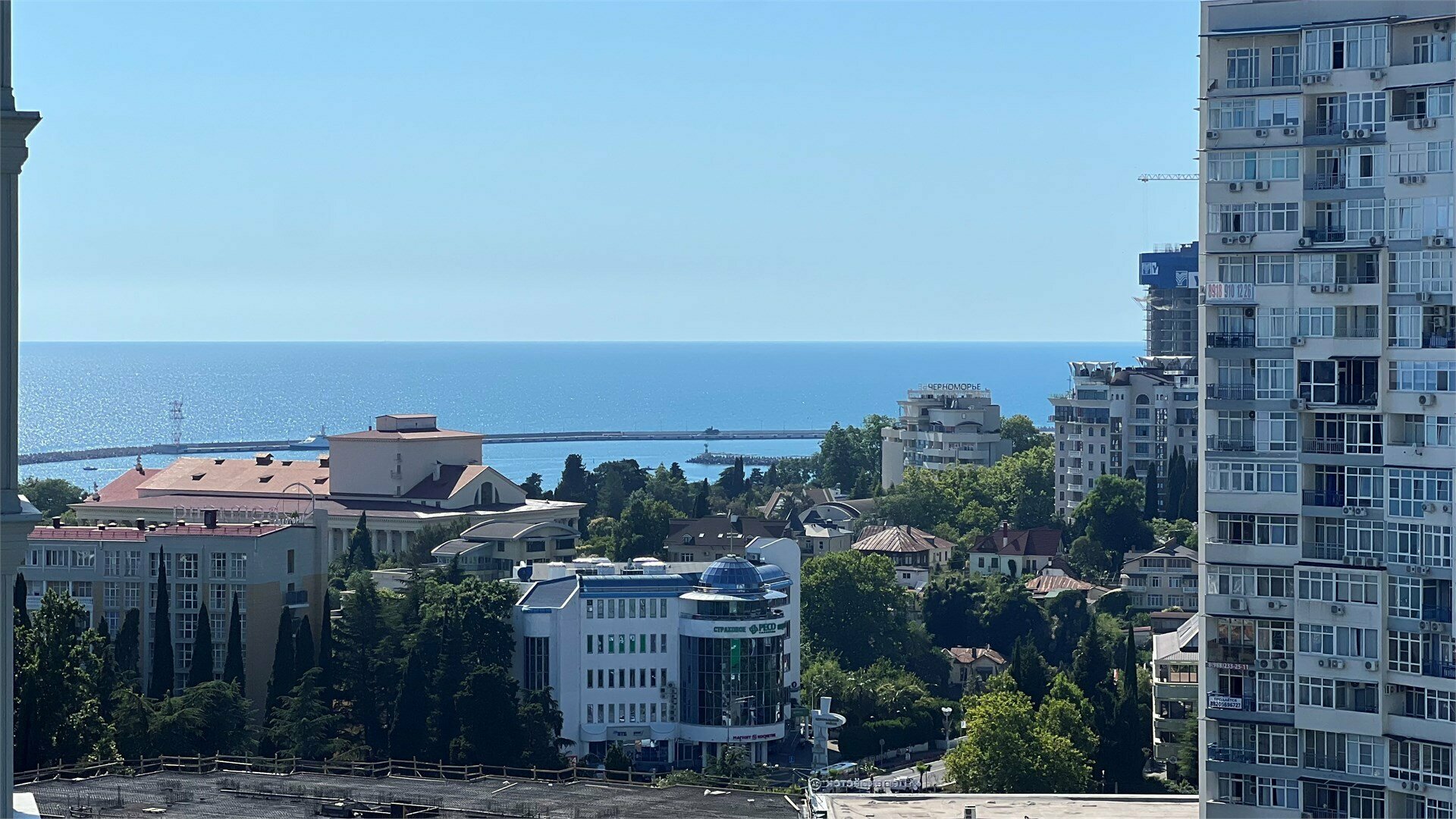 Апартаменты Делюкс с 1 спальней и видом на парк Дендрарий и Море (10Дк1) высокий этаж