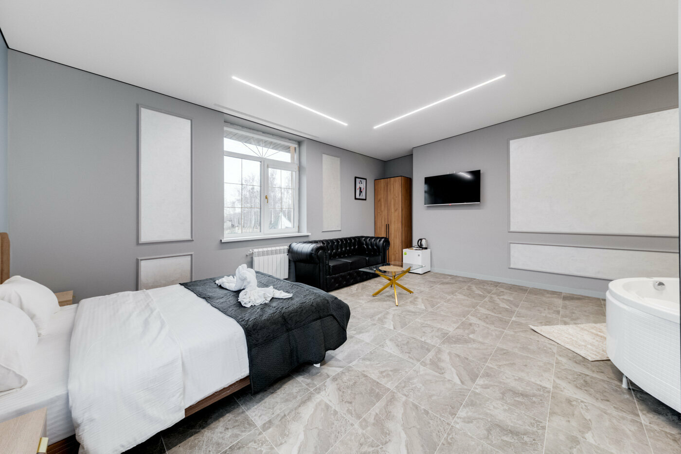 Люкс с кроватью размера "queen-size" и гидромассажной ванной