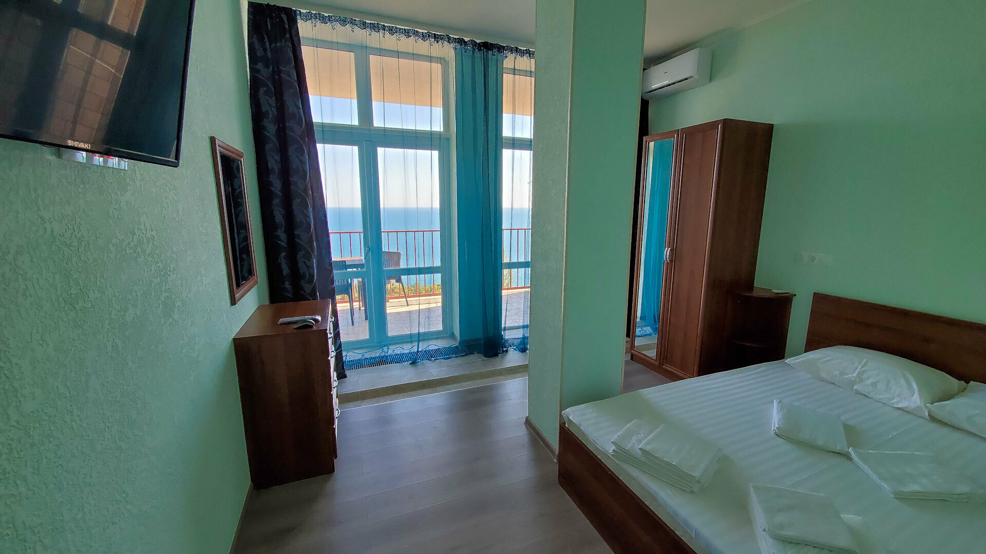 Двухместный номер Делюкс с 1 кроватью и балконом, вид на море