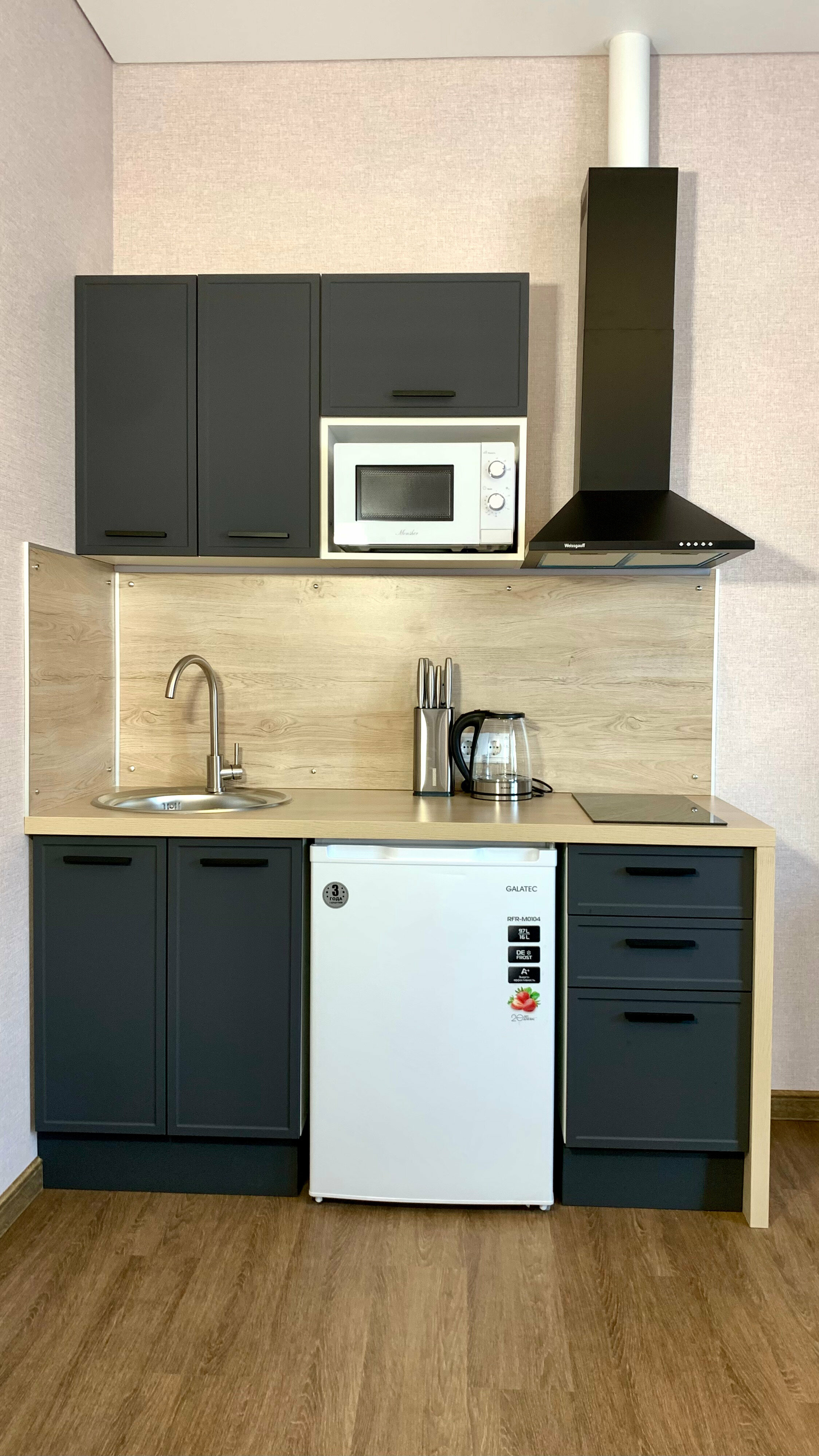 Двухместная студия с балконом на 8 этаже в Ольгинке (О113)