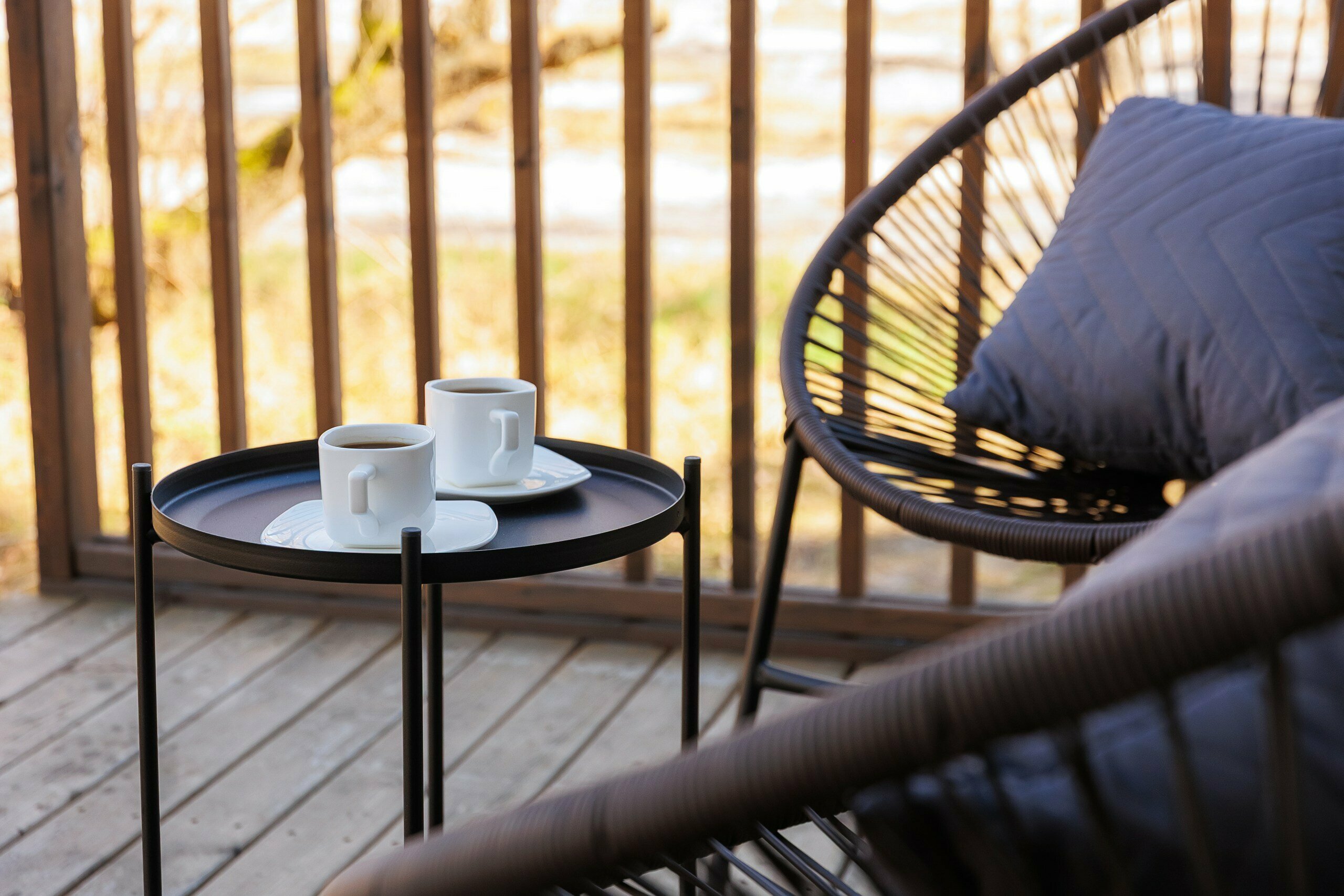 Однокомнатный домик с панорамными окнами и террасой