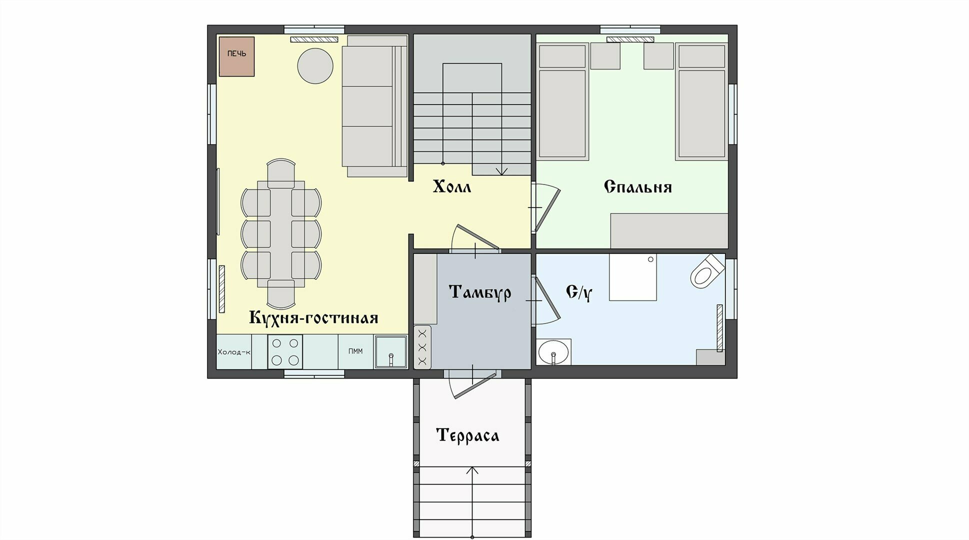 Двухэтажный дом с тремя спальнями