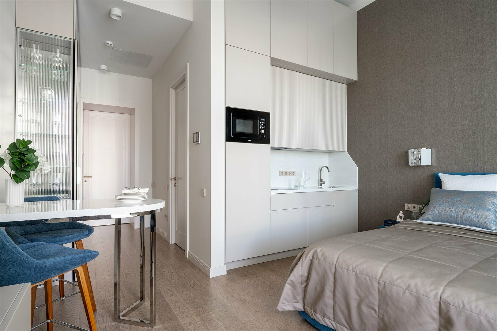 Студия с видом на парк и балконом