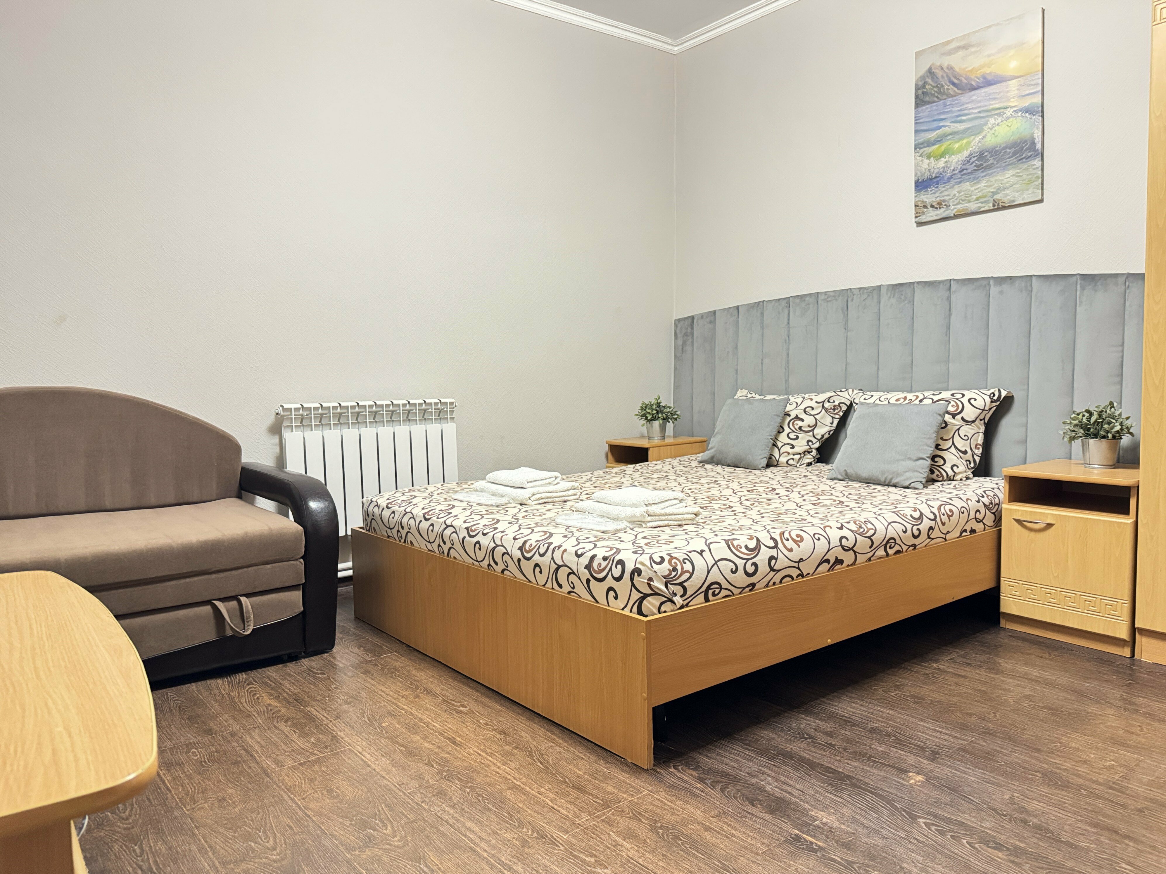 Семейный стандарт 2+2 (без окна) с двуспальной кроватью и диваном