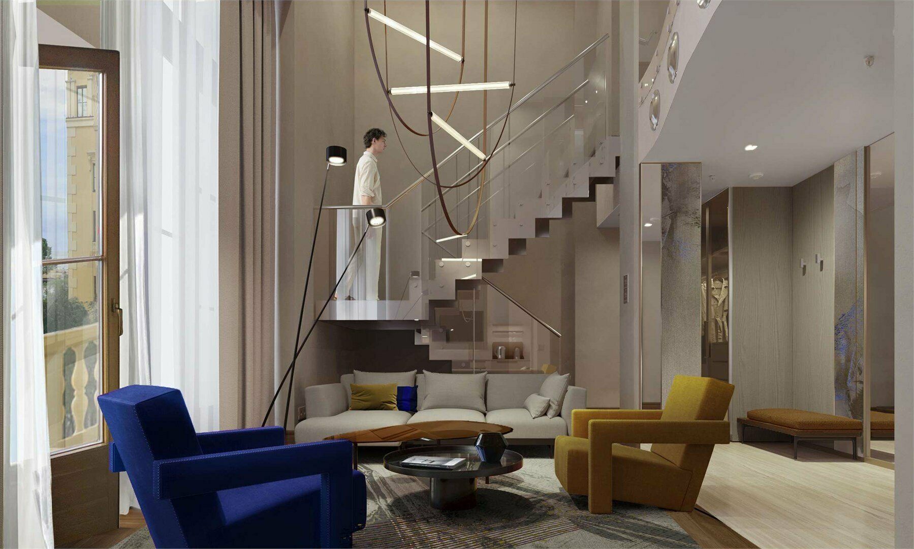 Номер Duplex двухуровневый, вид на море - с двуспальной кроватью и диваном