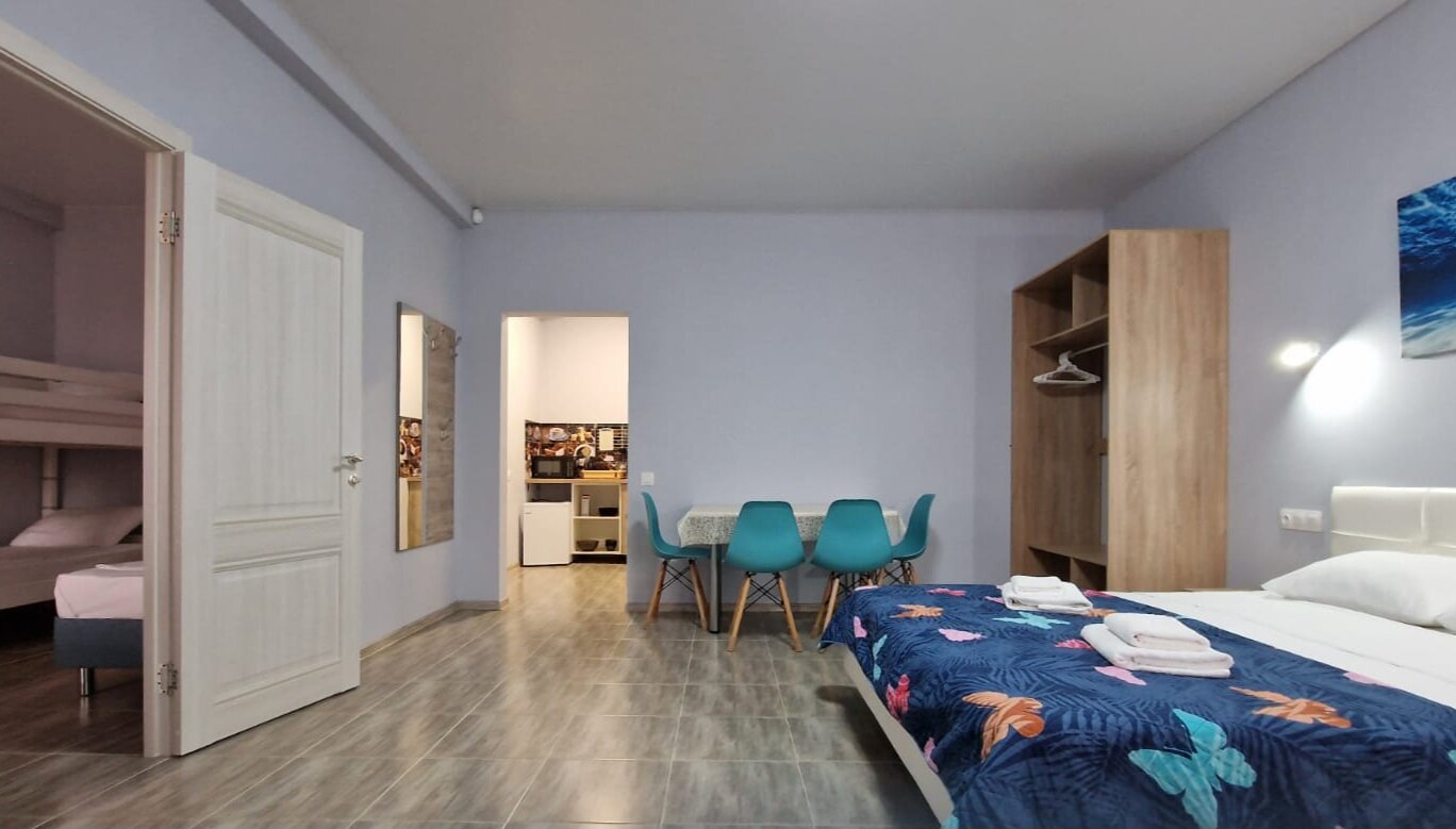 Тип.1. 2-х комнатные 5-ти местные апартаменты с кухонной зоной и балконом