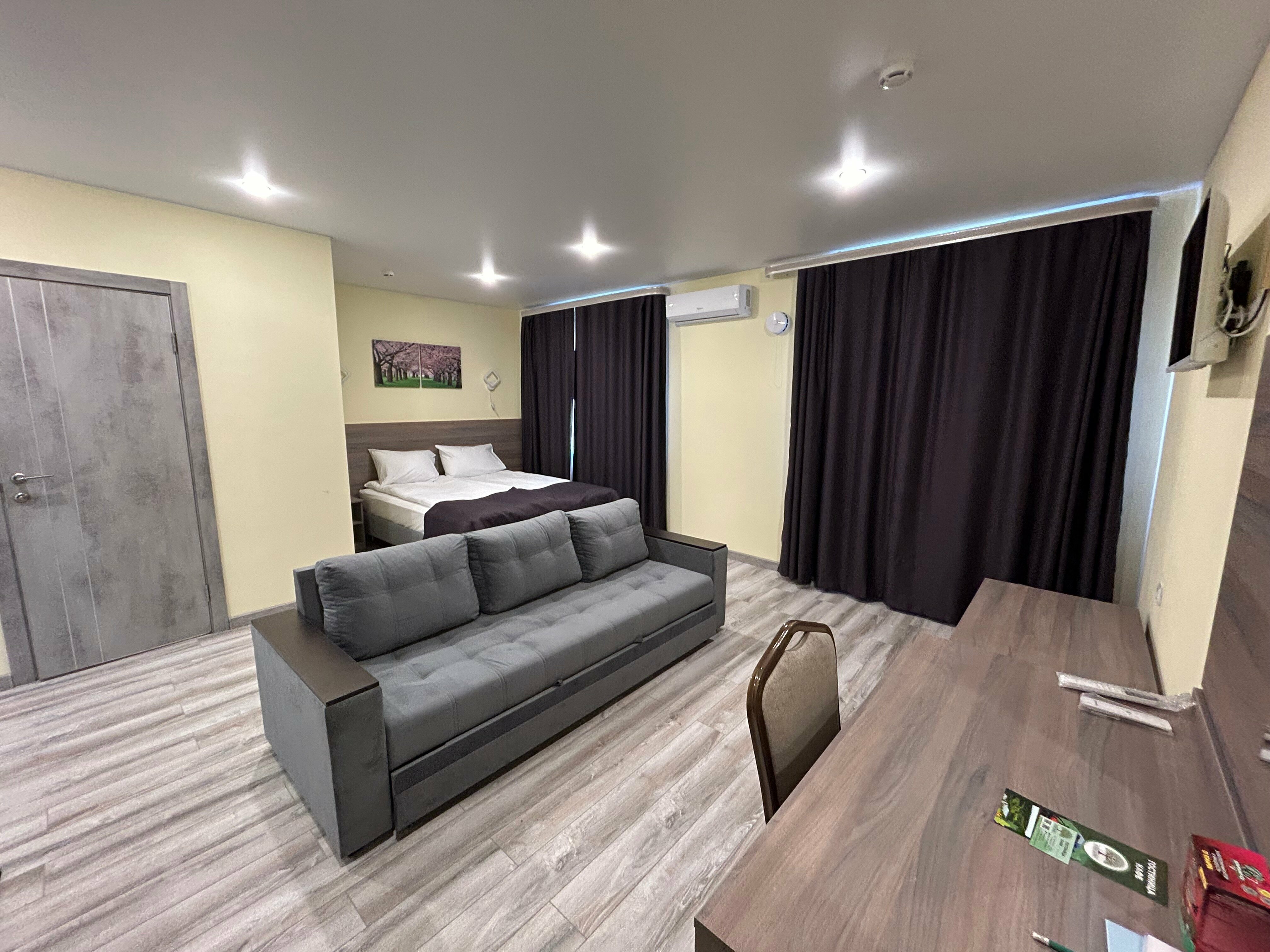 Номер-студия с кроватью размера "king-size" и диван-кроватью