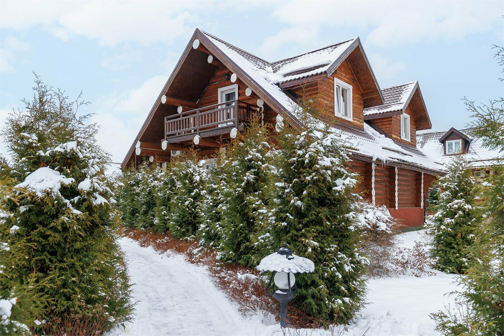 Номер в "Бревенчатом доме" с двумя раздельными кроватями