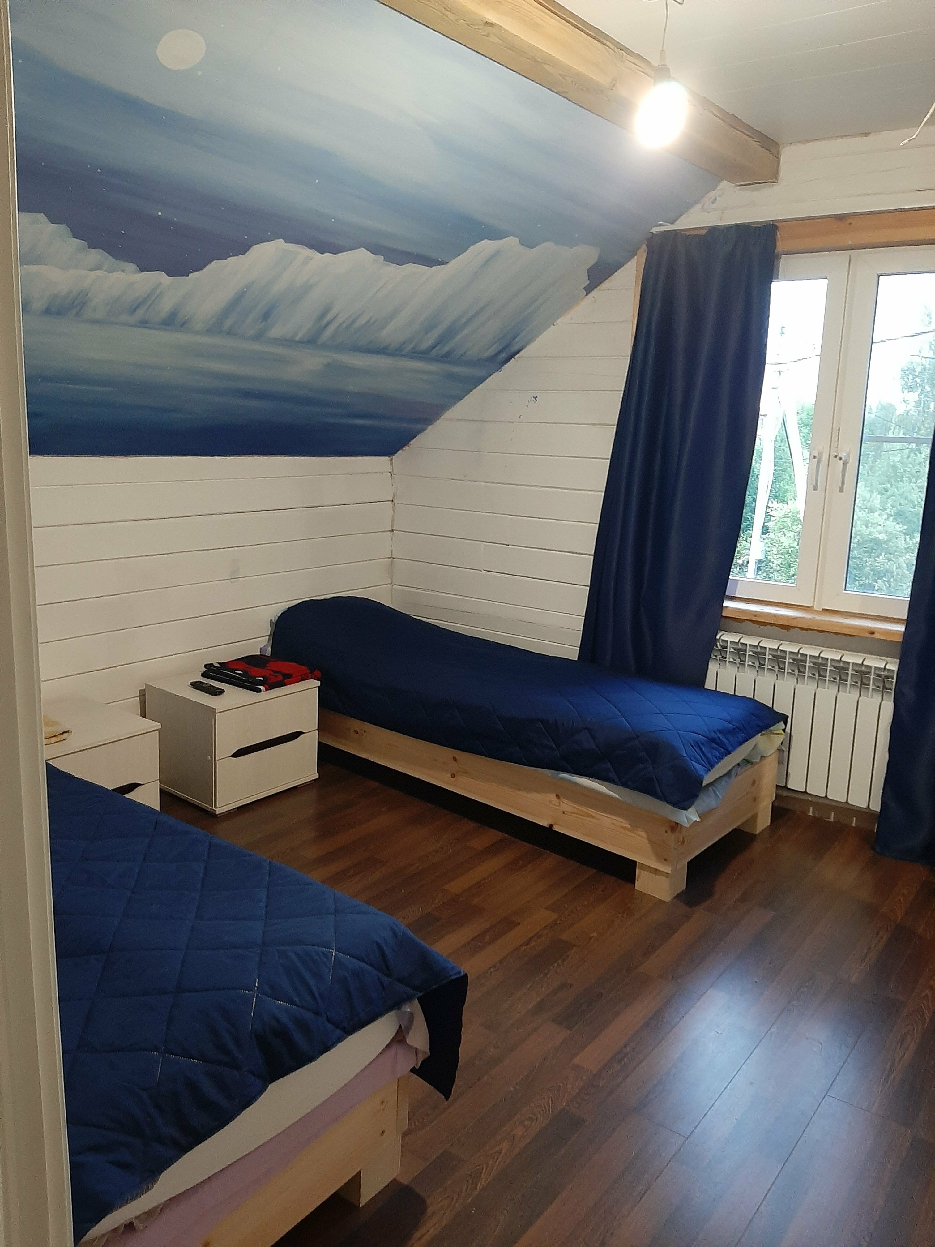 Стандартный двухместный номер с 2 отдельными кроватями и общей ванной комнатой