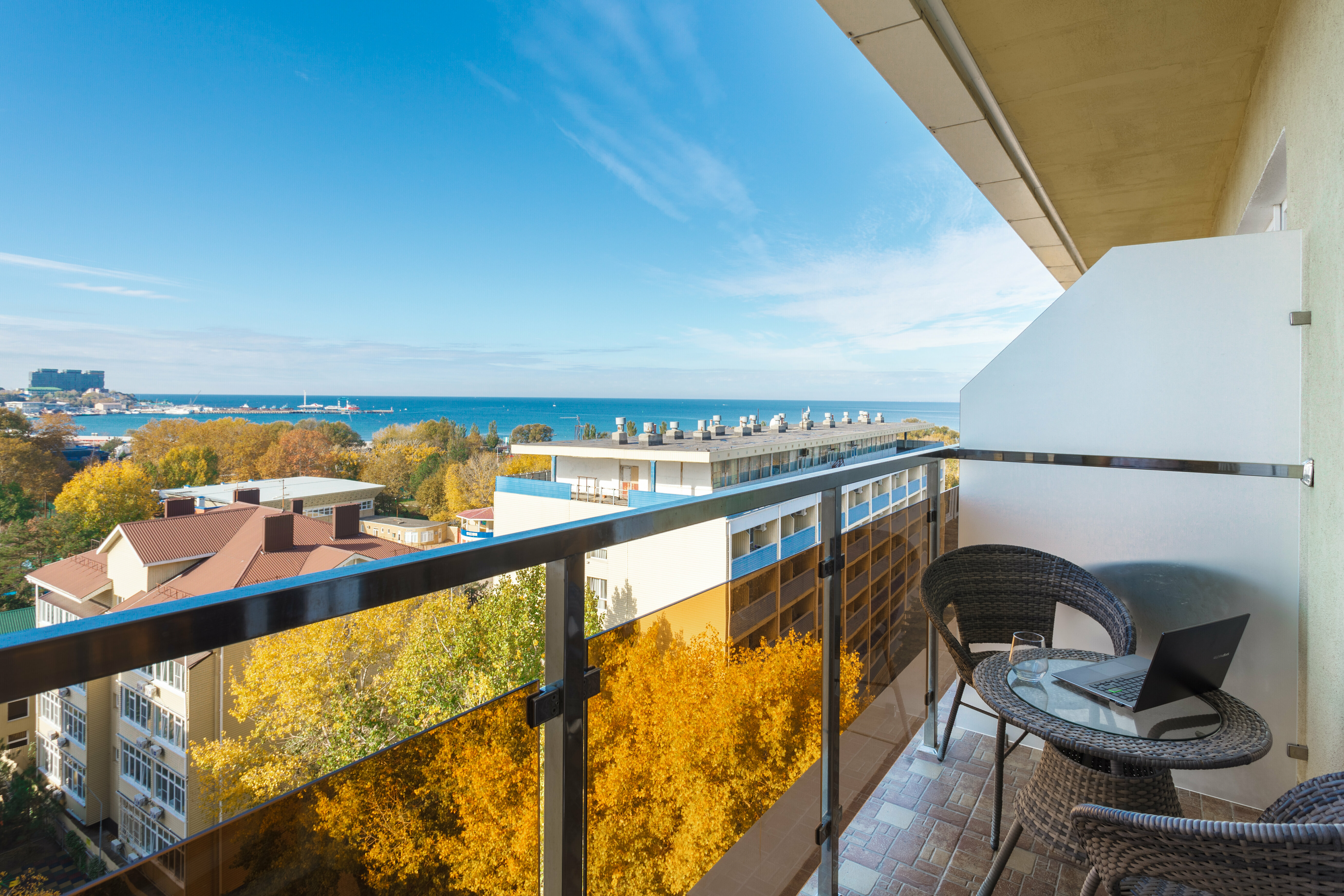 Двухместный номер с 1 кроватью и балконом, вид на море