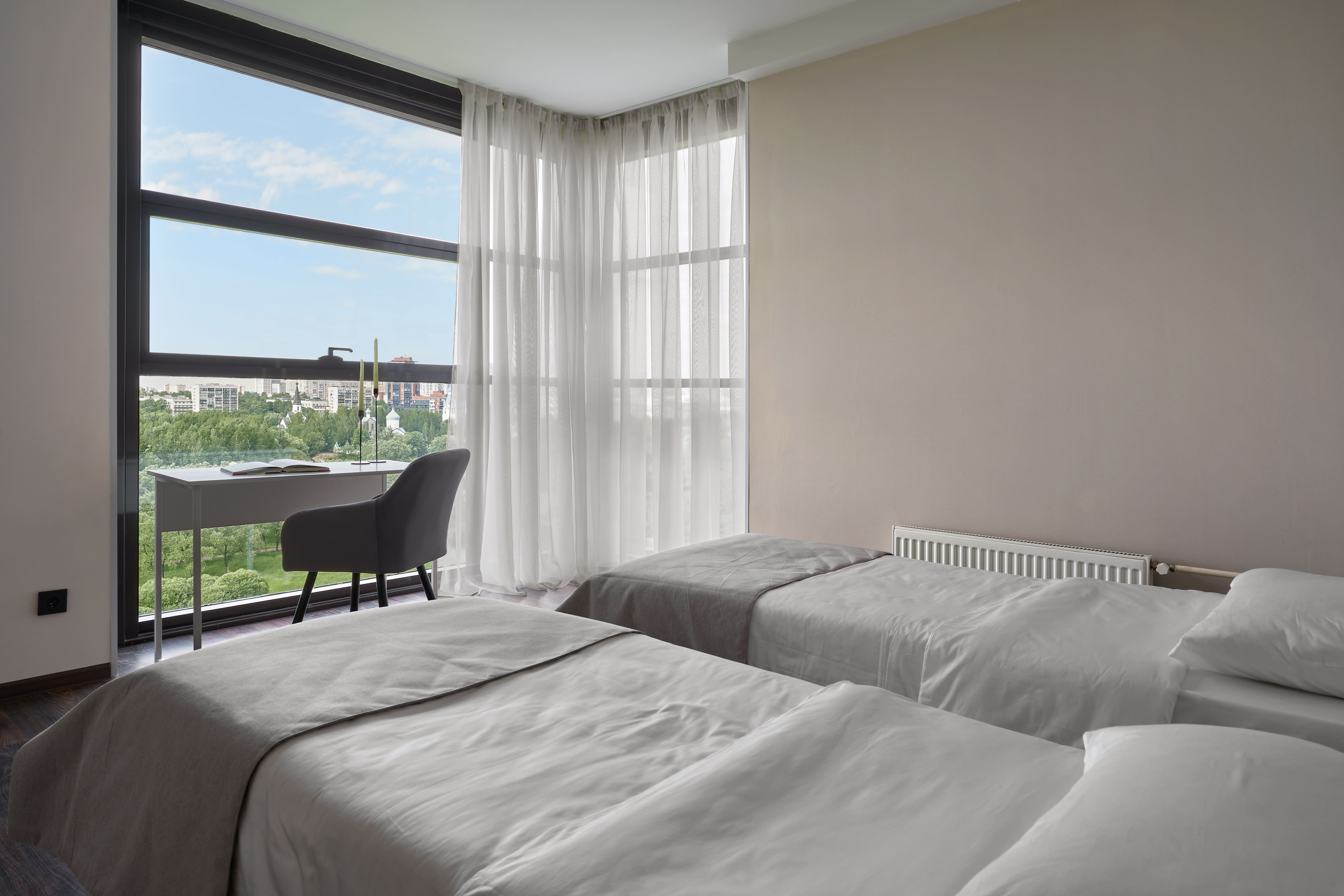 Семейные апартаменты на 2-4 человека с двумя спальнями и видом на парк