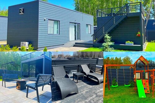 Дом с детской площадкой, беседкой и мангальной зоной с костровой чашей в Можайское приморье