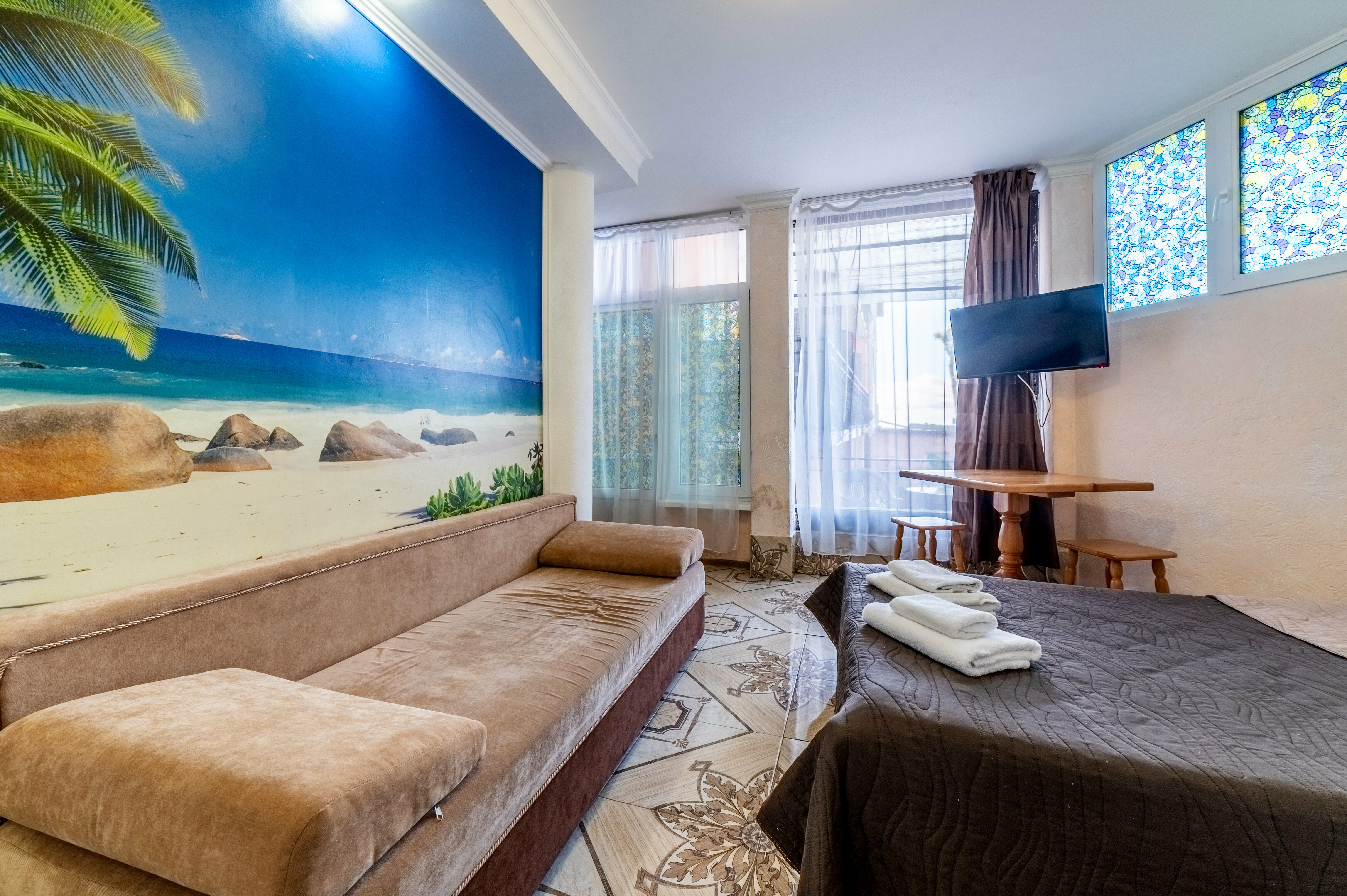 Двухместный номер с 1 кроватью и балконом