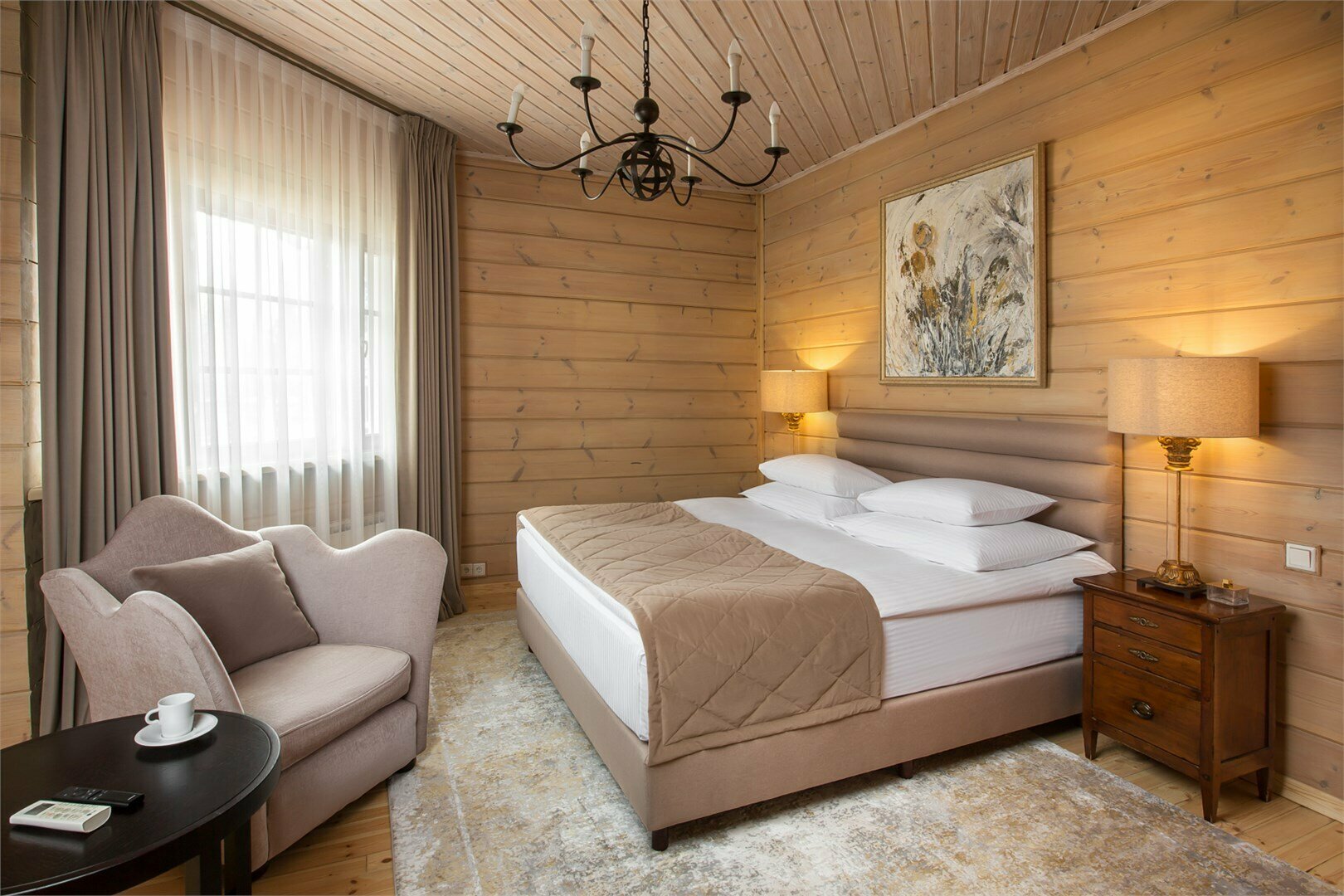 Шале с двумя спальнями и  финской сауной