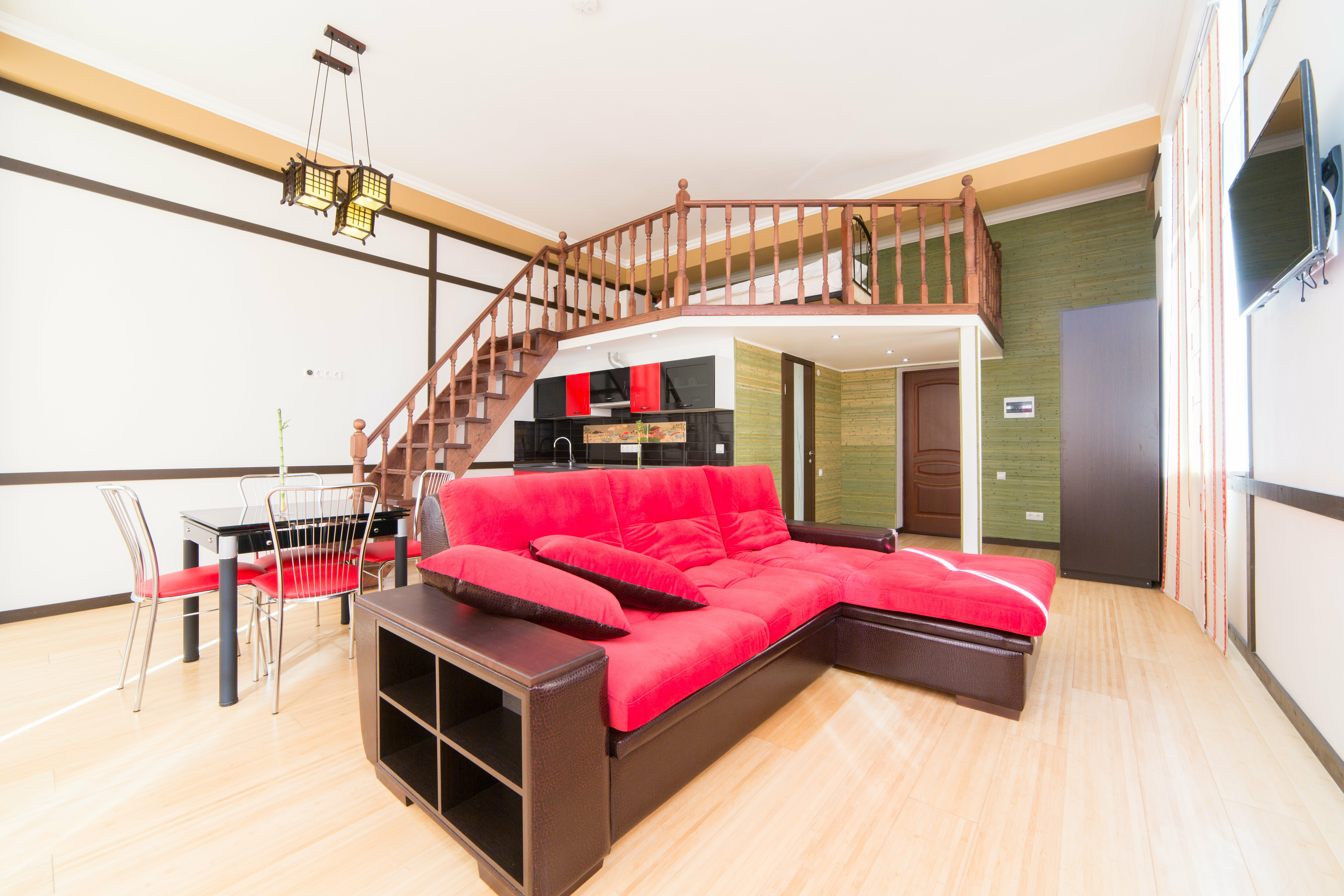 Апартаменты с двуспальной кроватью и кухней