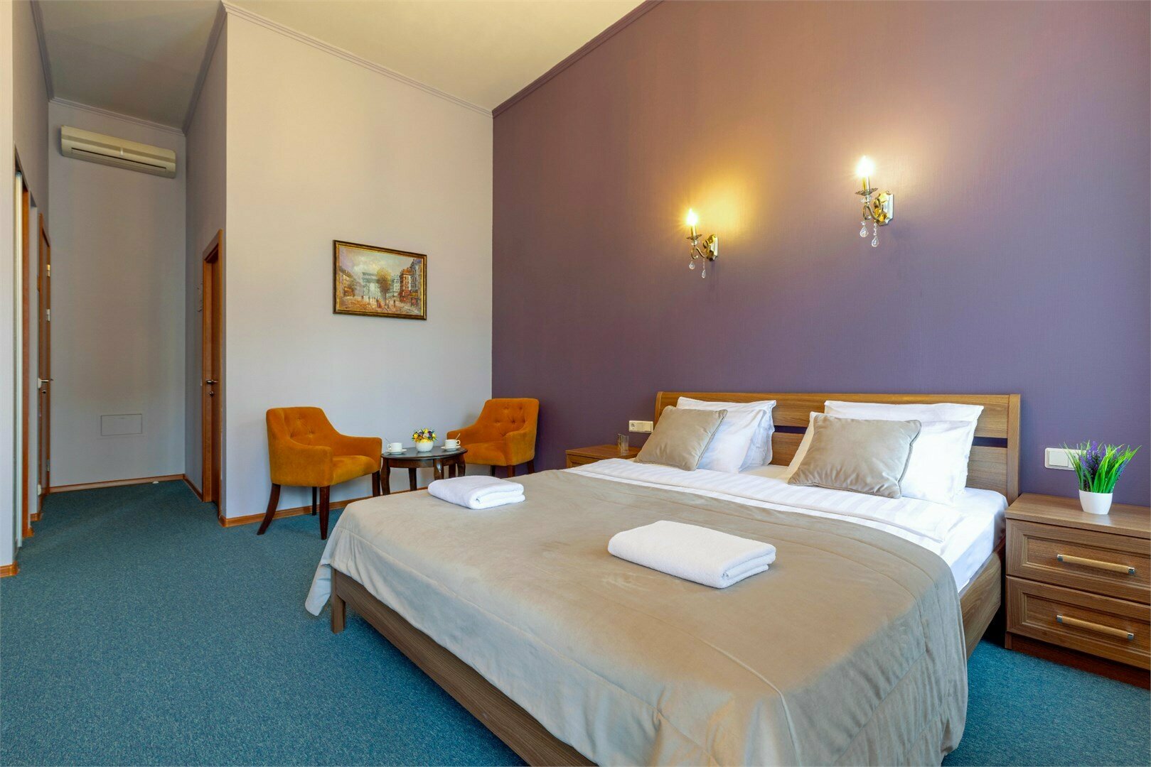 Люкс с балконом и джакузи, кроватью кинг-сайз и видом на набережную