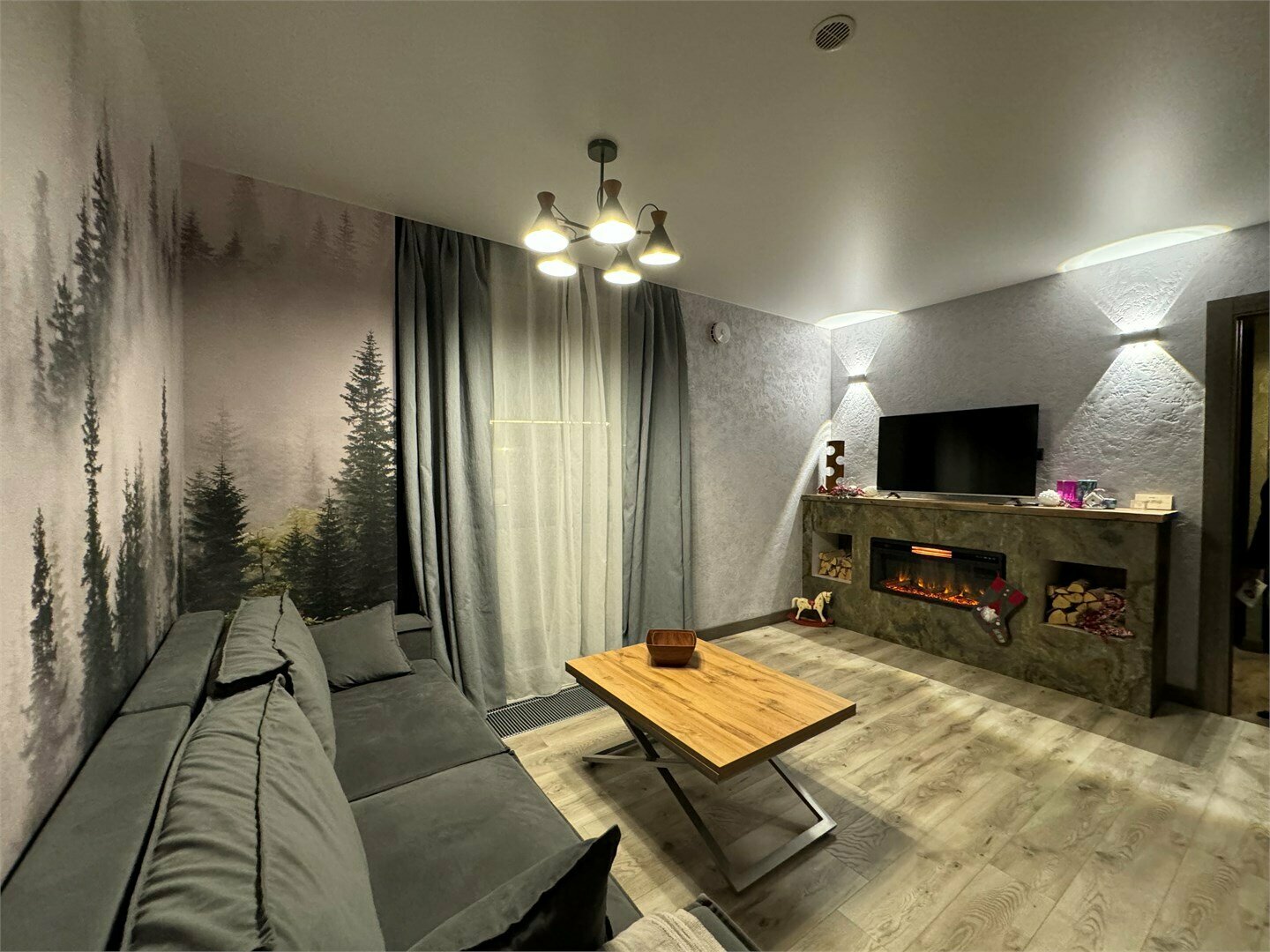 Апартаменты Adventure Forest с камином 55м.