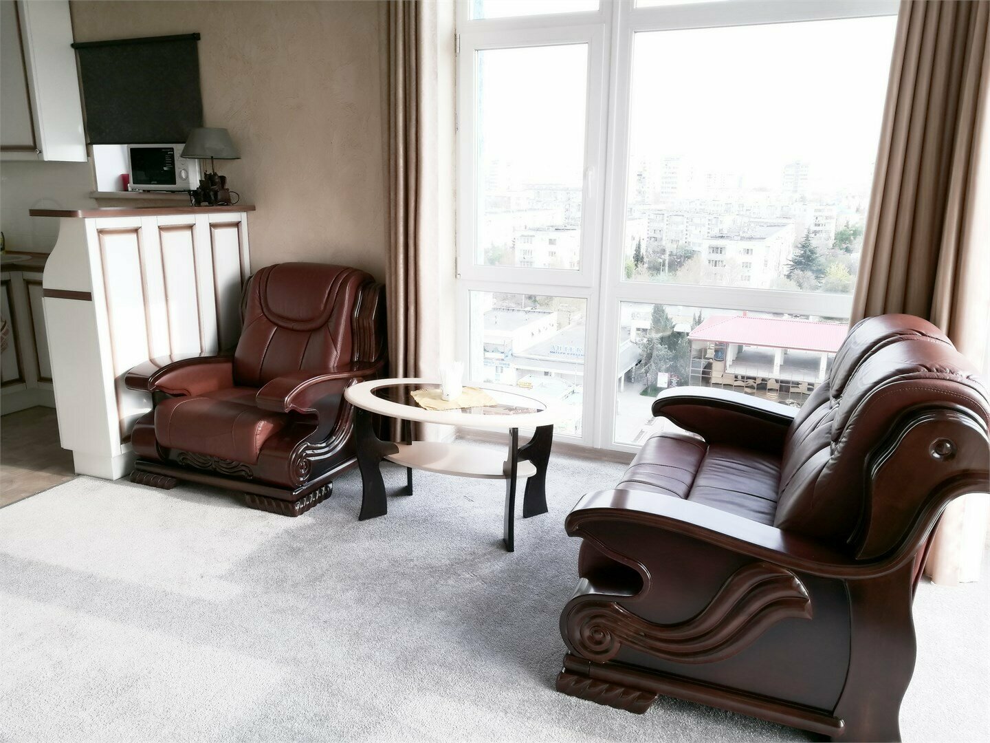 Номер с мини-кухней и видом на море и город