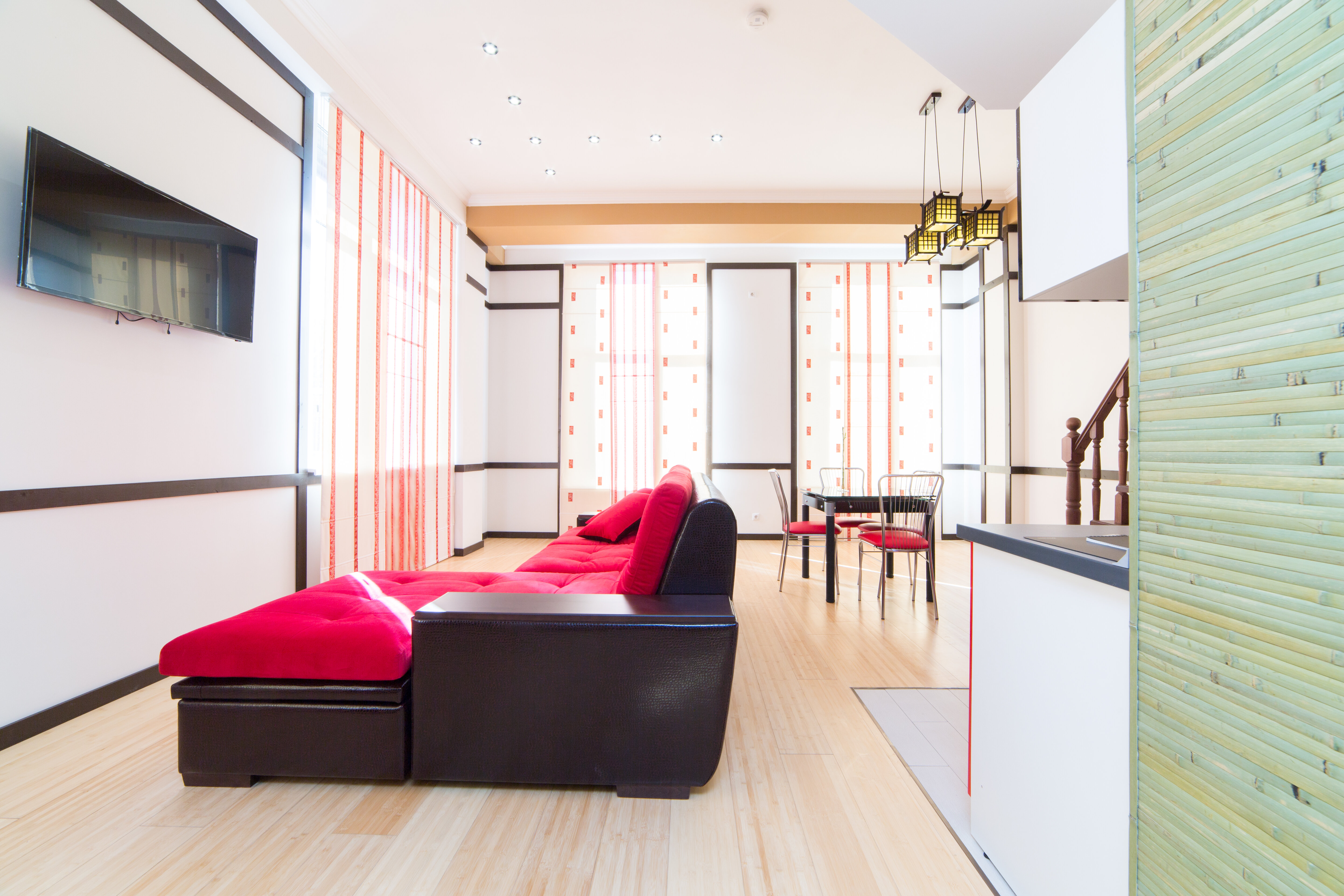 Апартаменты с двуспальной кроватью и кухней